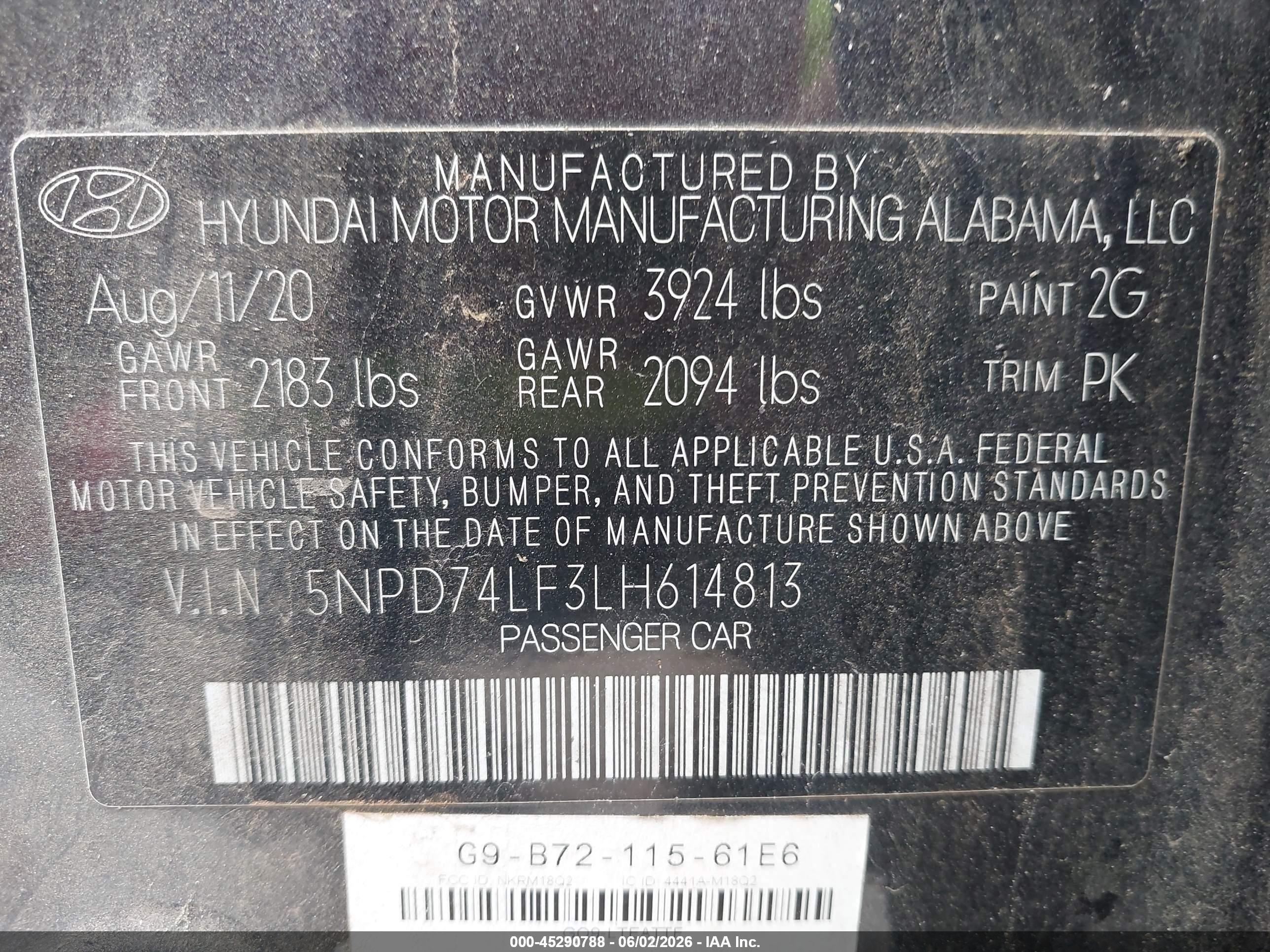 2020 Hyundai Elantra Se Gray vin: 5NPD74LF3LH614813