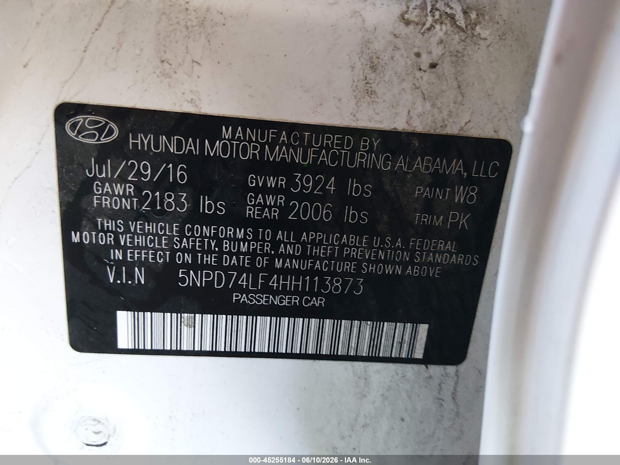 2017 Hyundai Elantra Se Белый vin: 5NPD74LF4HH113873