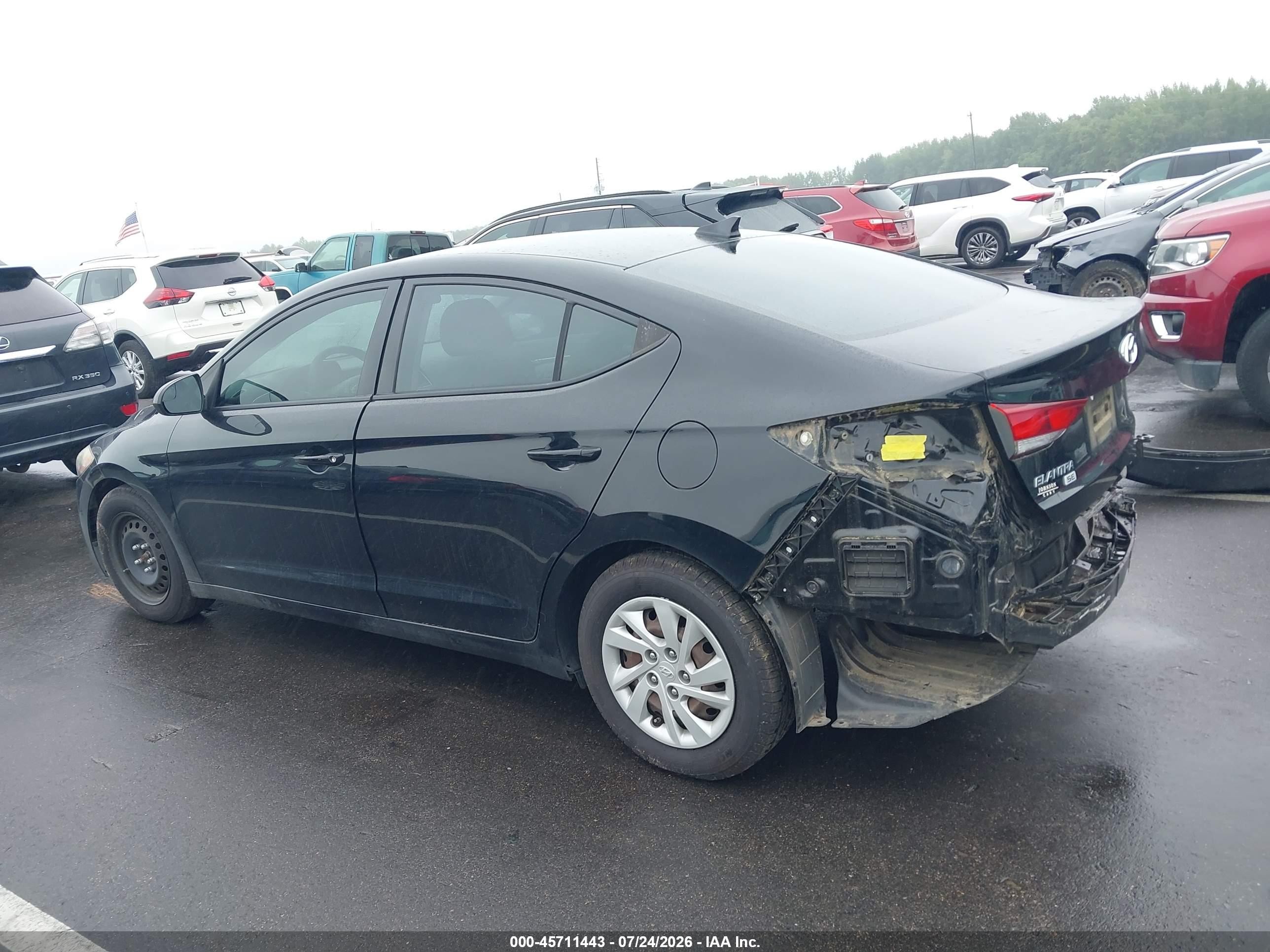 2017 Hyundai Elantra Se Black vin: 5NPD74LF4HH176097