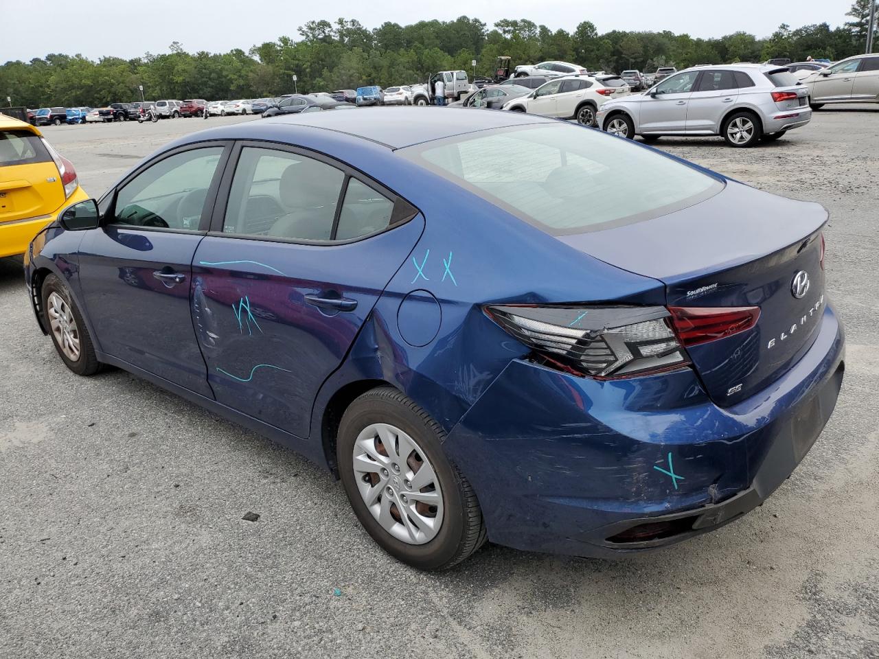 2019 Hyundai Elantra Se Синий vin: 5NPD74LF4KH498116