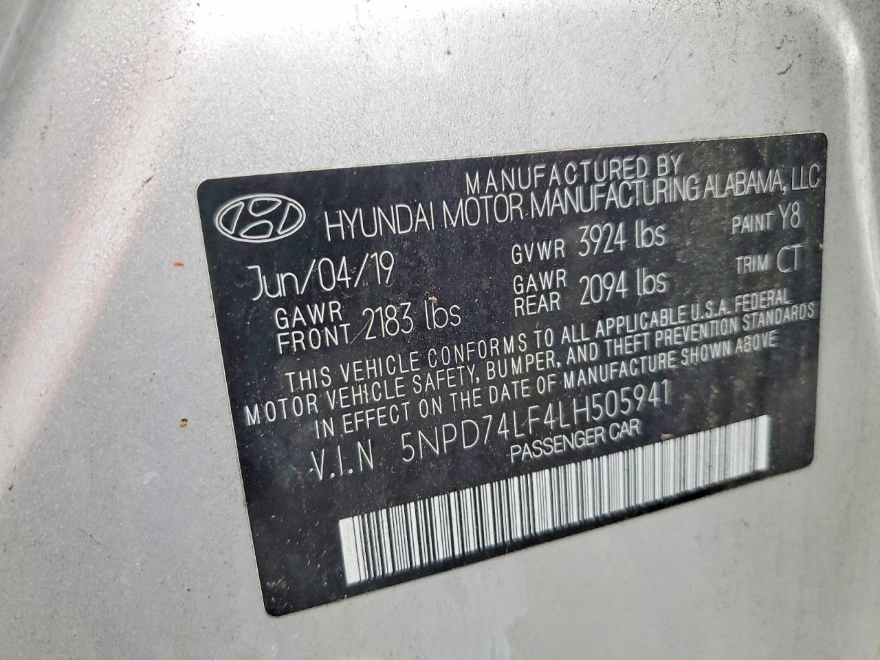 2020 Hyundai Elantra Se Silver vin: 5NPD74LF4LH505941