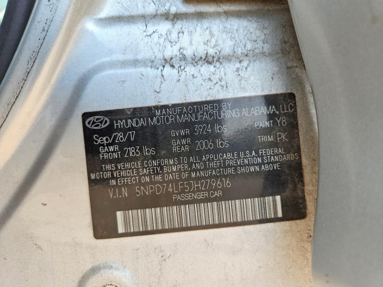 2018 Hyundai Elantra Se Silver vin: 5NPD74LF5JH279616