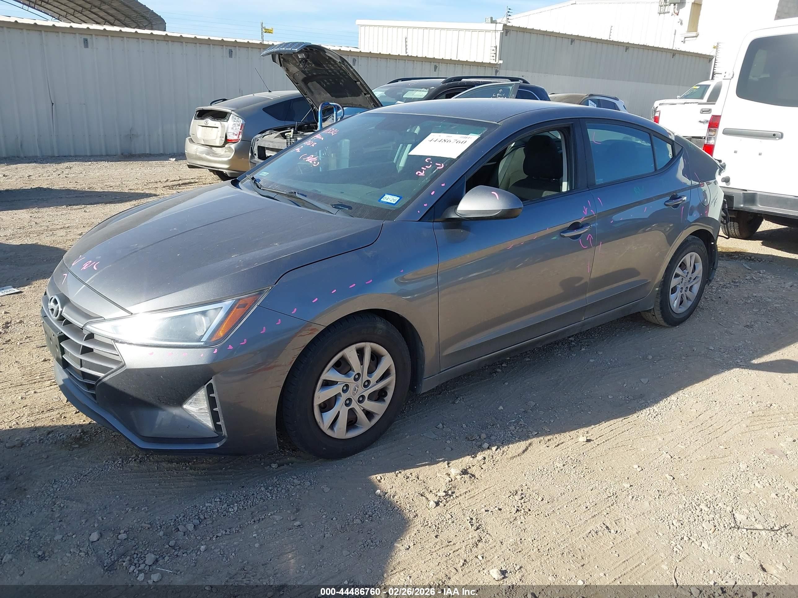2019 Hyundai Elantra Se Gray vin: 5NPD74LF5KH406169