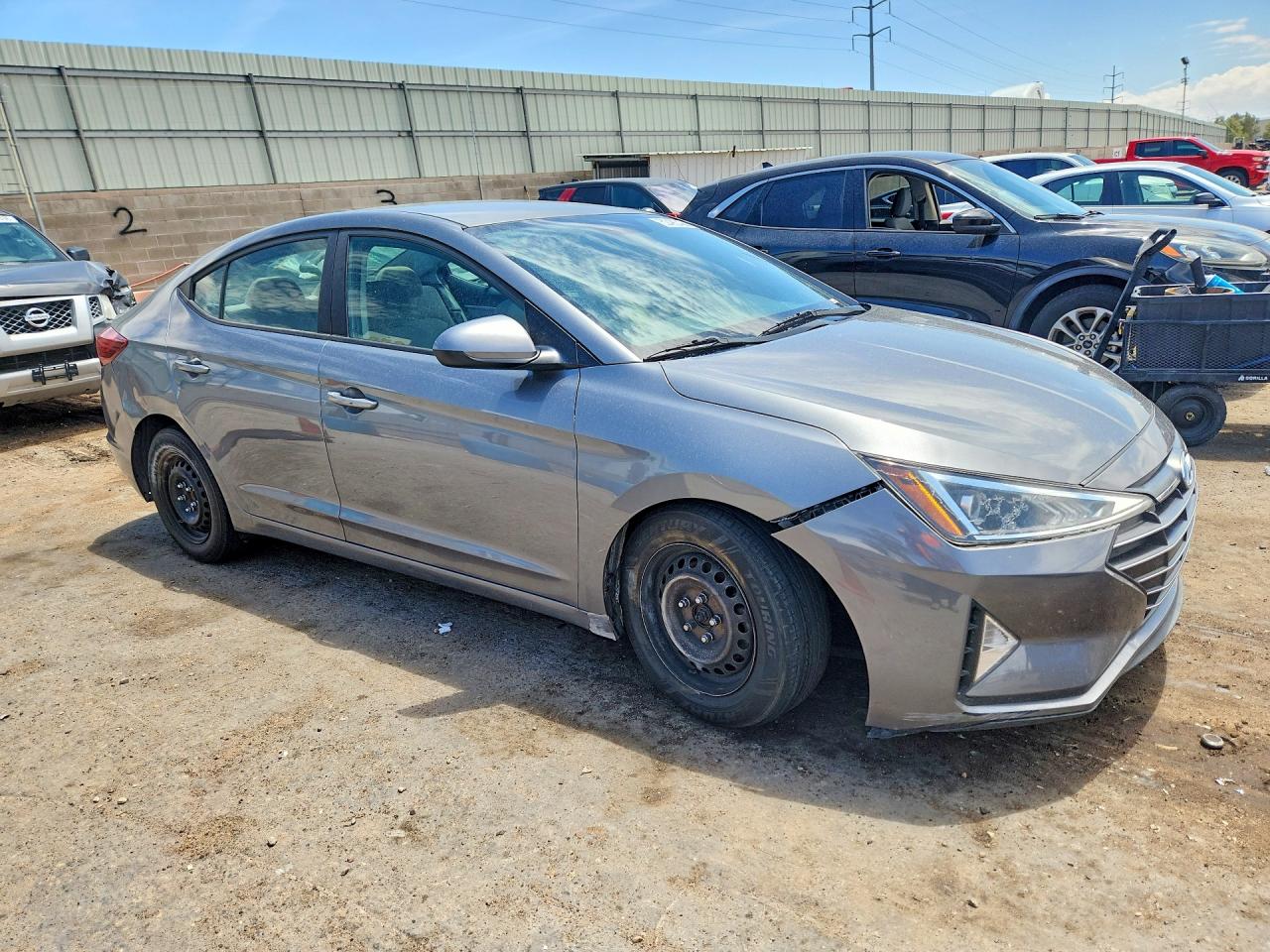 2019 Hyundai Elantra Se Gray vin: 5NPD74LF7KH459469