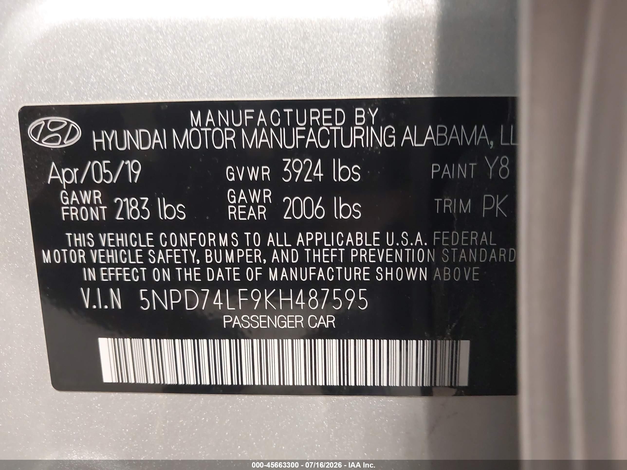 2019 Hyundai Elantra Se Серебряный vin: 5NPD74LF9KH487595