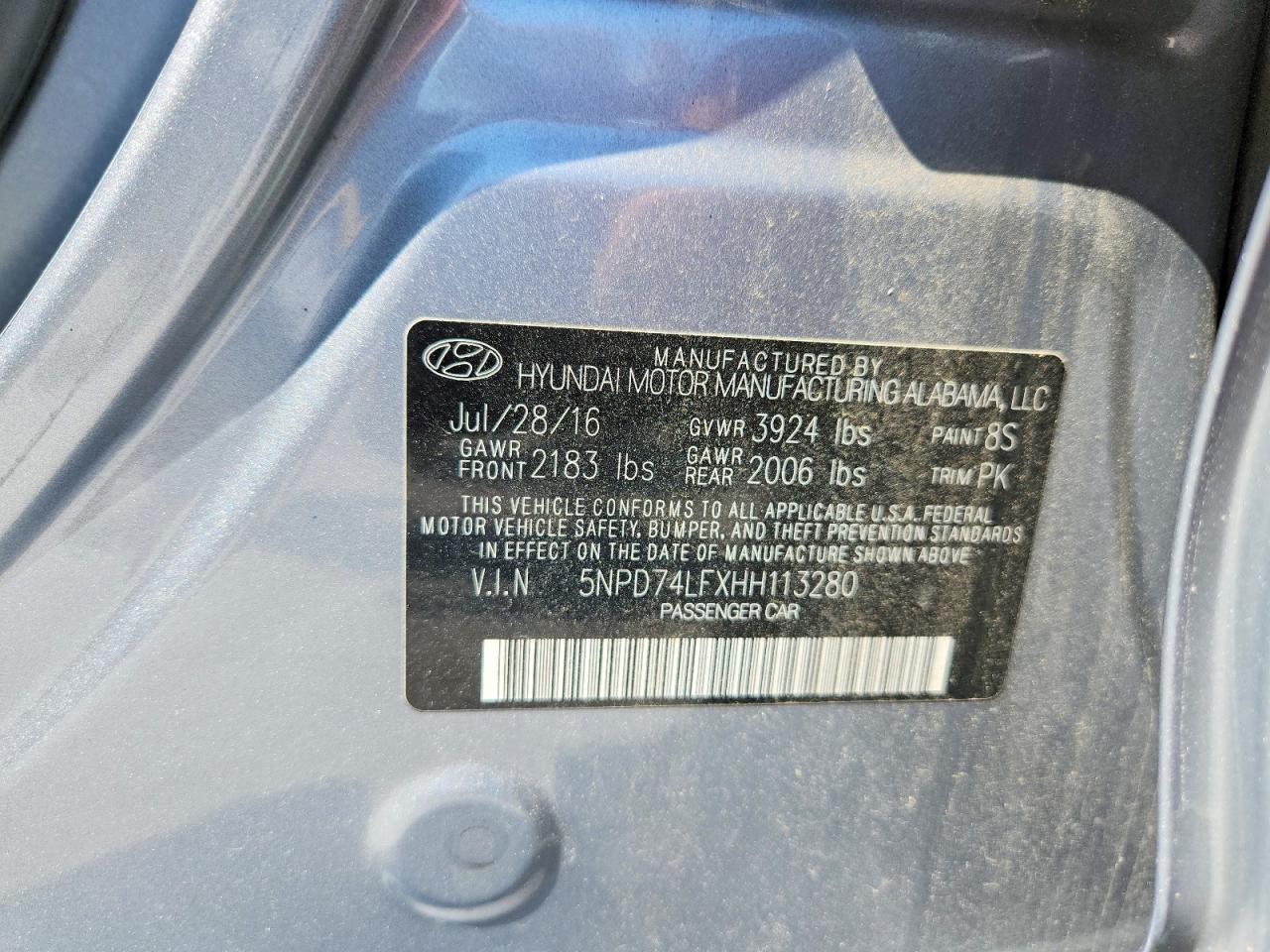 2017 Hyundai Elantra Se Silver vin: 5NPD74LFXHH113280