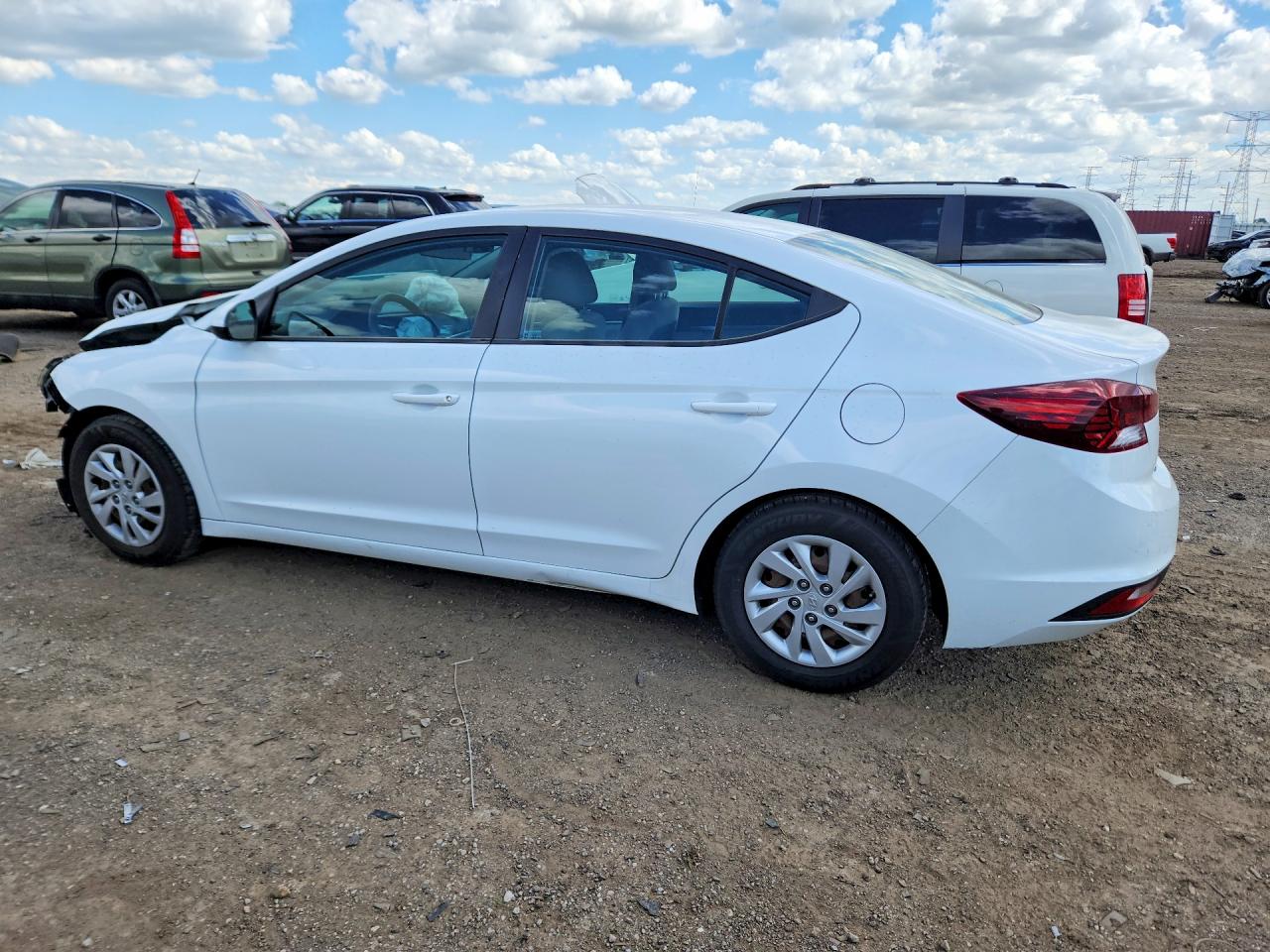 2019 Hyundai Elantra Se White vin: 5NPD74LFXKH480459