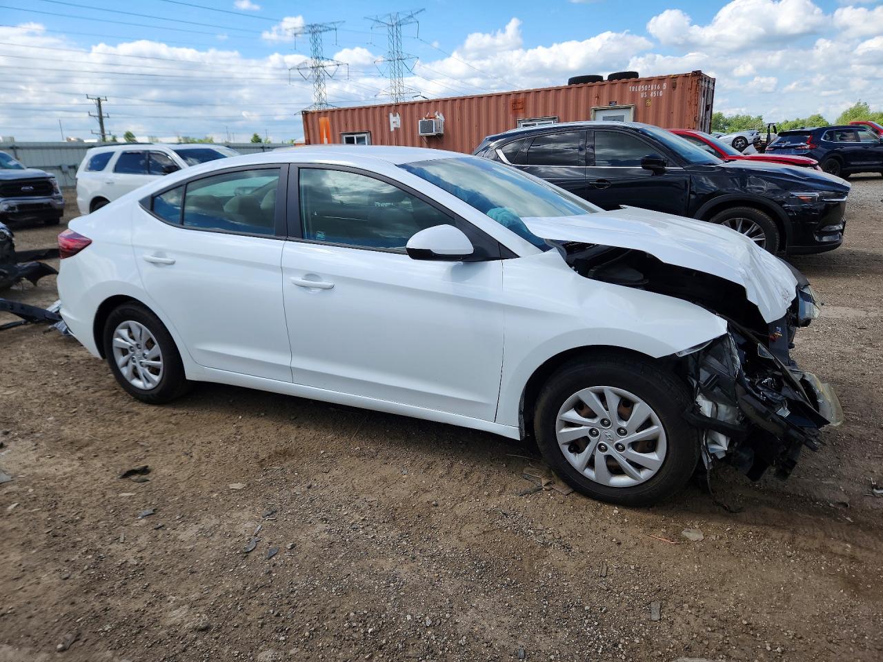 2019 Hyundai Elantra Se White vin: 5NPD74LFXKH480459