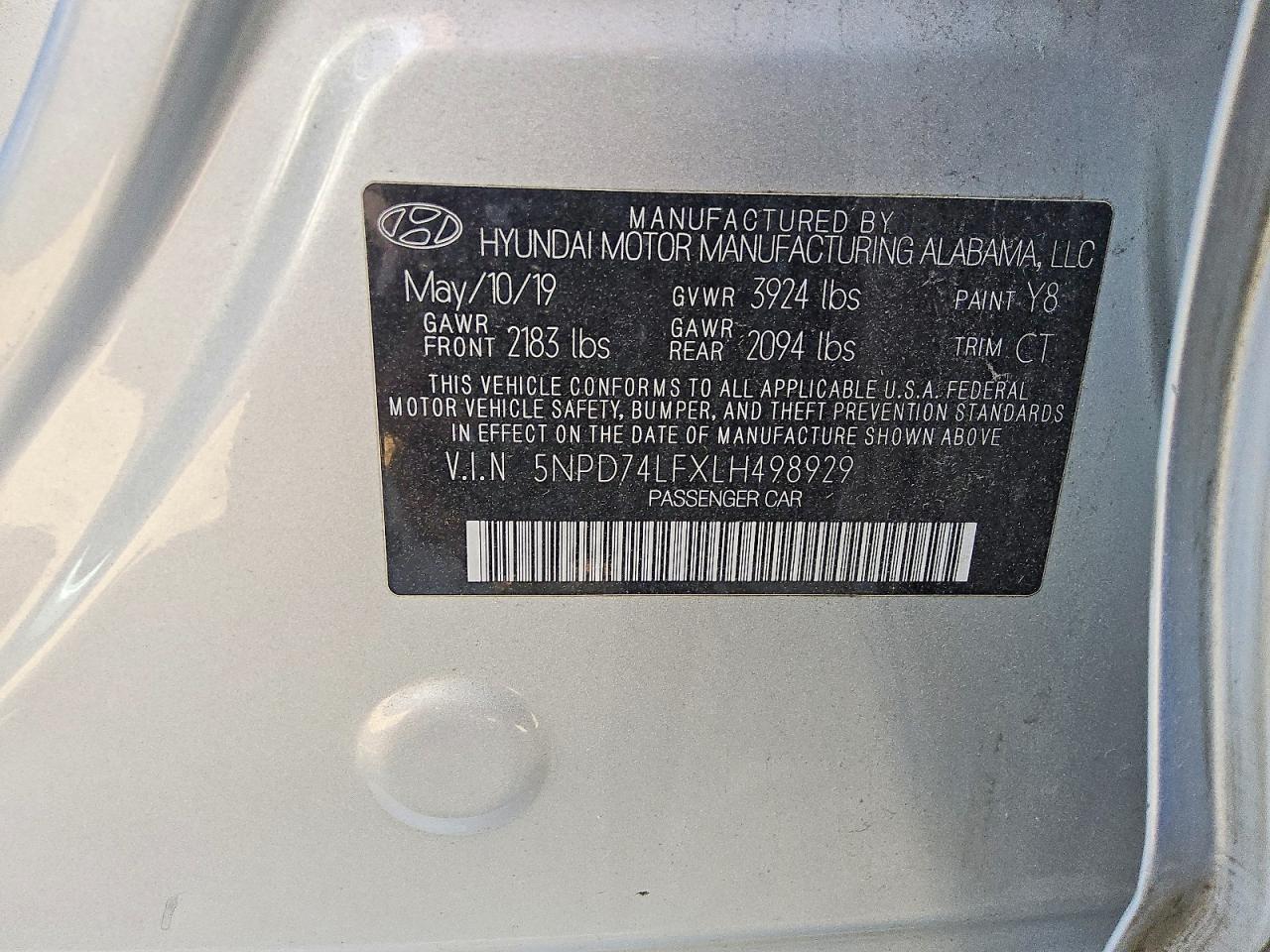 2020 Hyundai Elantra Se Серебряный vin: 5NPD74LFXLH498929