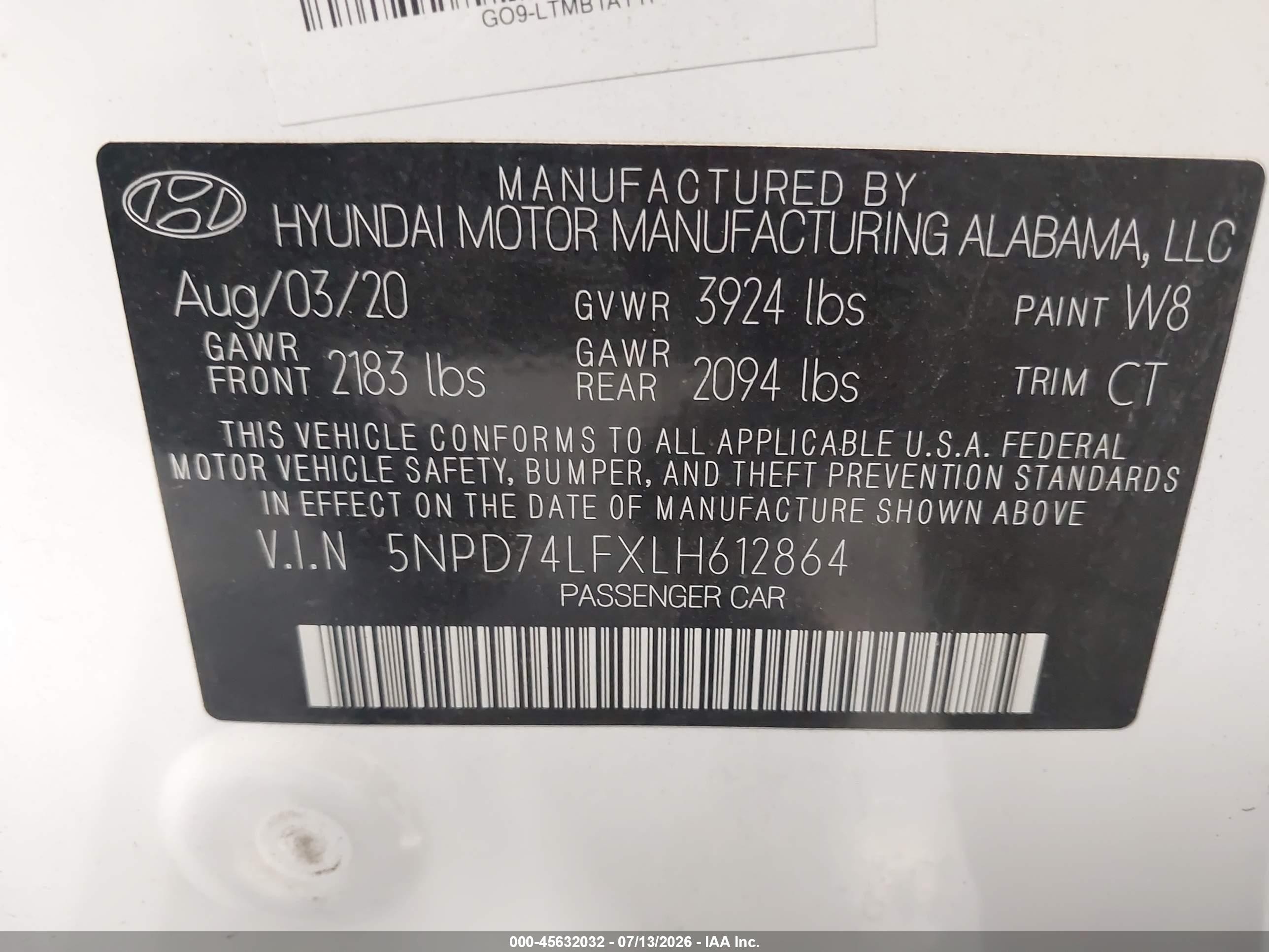 2020 Hyundai Elantra Se Белый vin: 5NPD74LFXLH612864