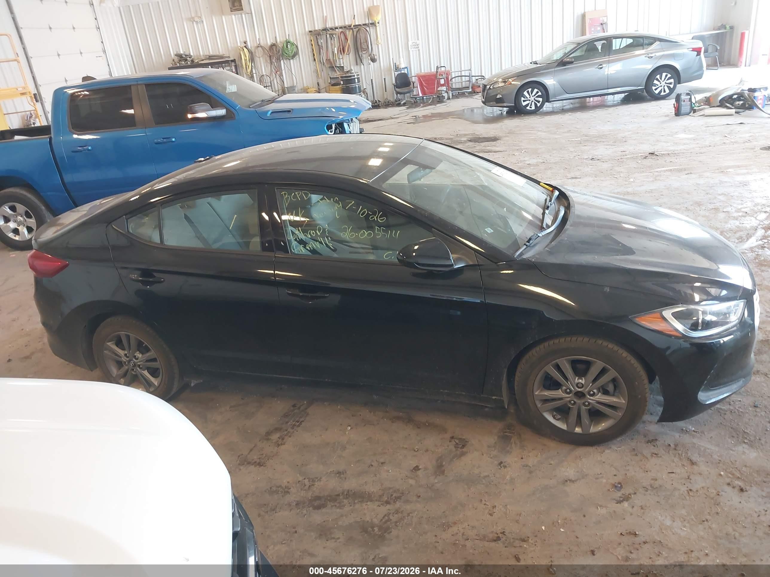 2018 Hyundai Elantra Sel Черный vin: 5NPD84LF1JH366362