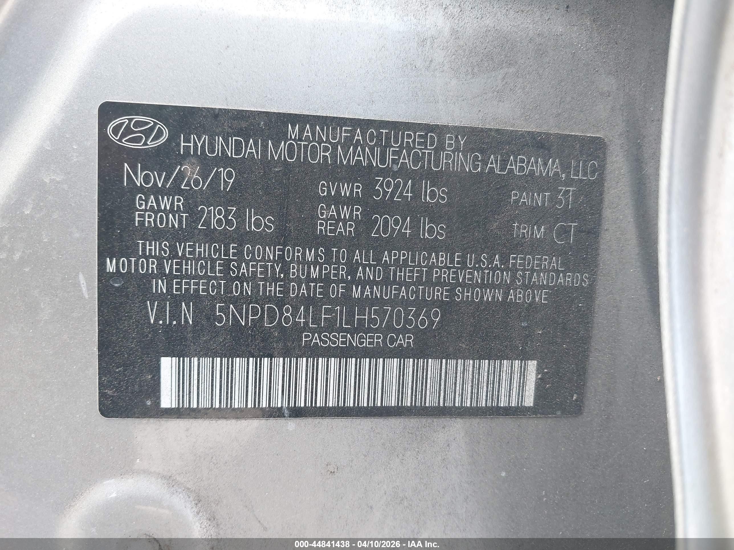 2020 Hyundai Elantra Sel Серебряный vin: 5NPD84LF1LH570369