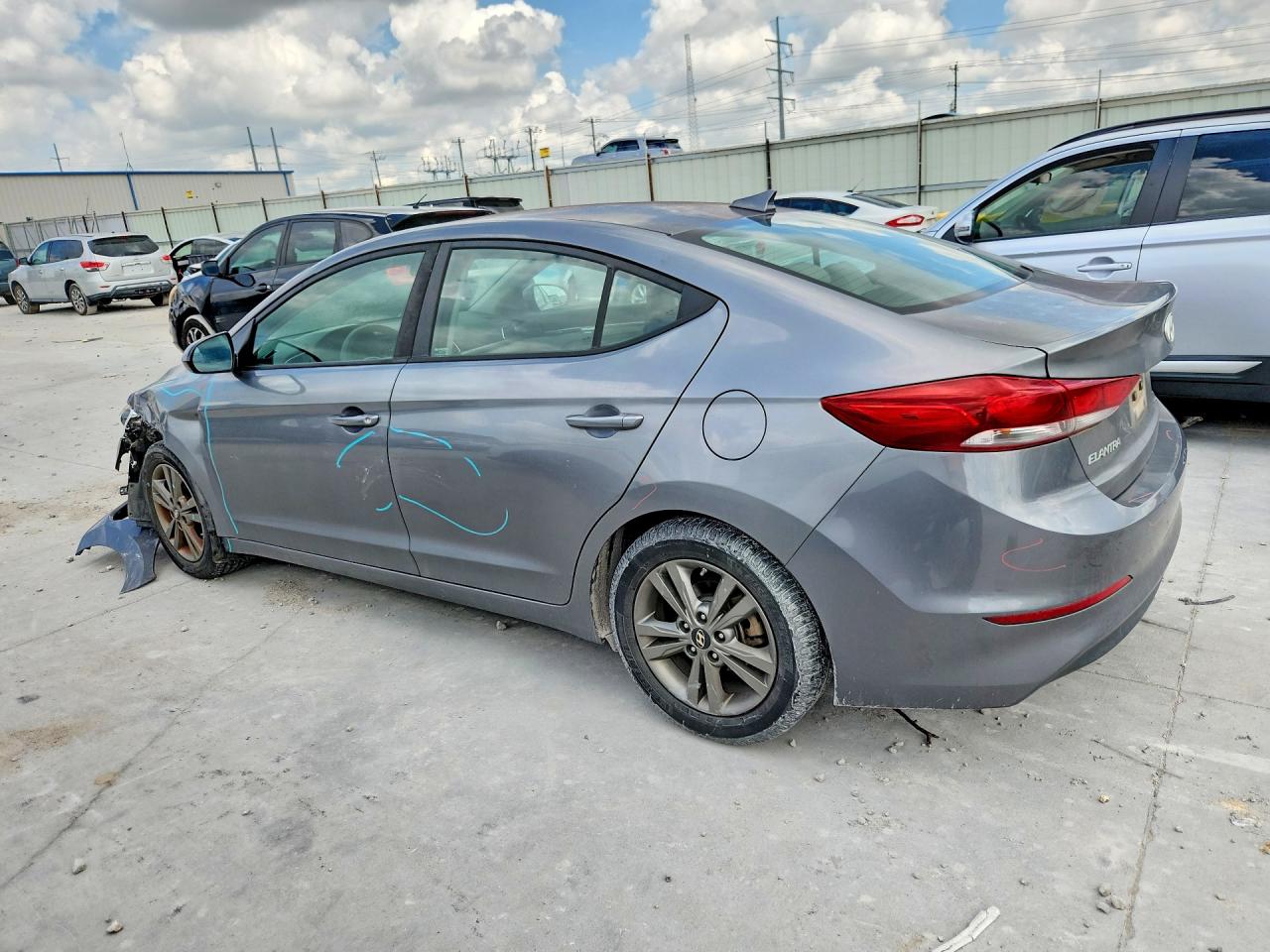 2018 Hyundai Elantra Sel Gray vin: 5NPD84LF2JH329434
