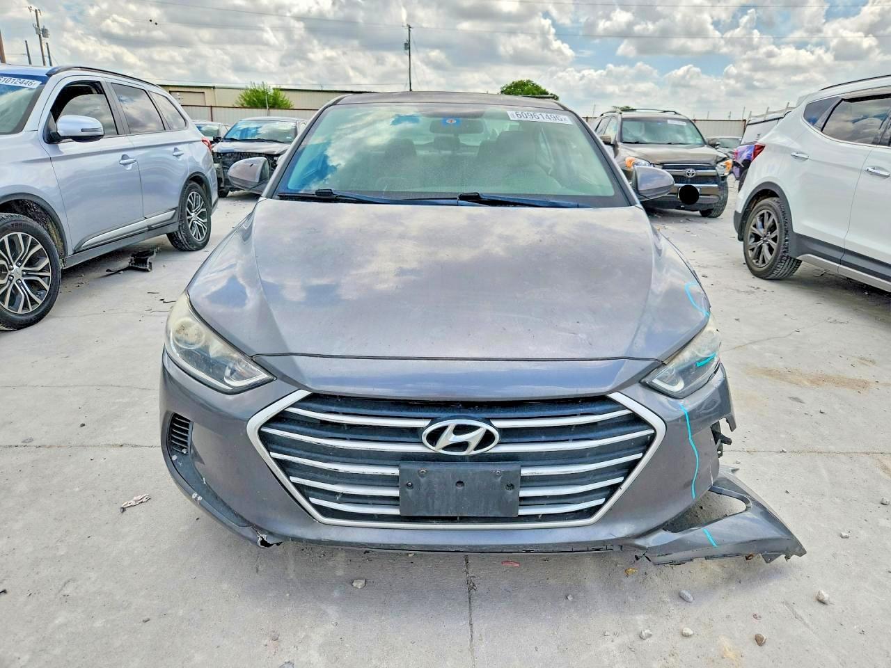 2018 Hyundai Elantra Sel Gray vin: 5NPD84LF2JH329434
