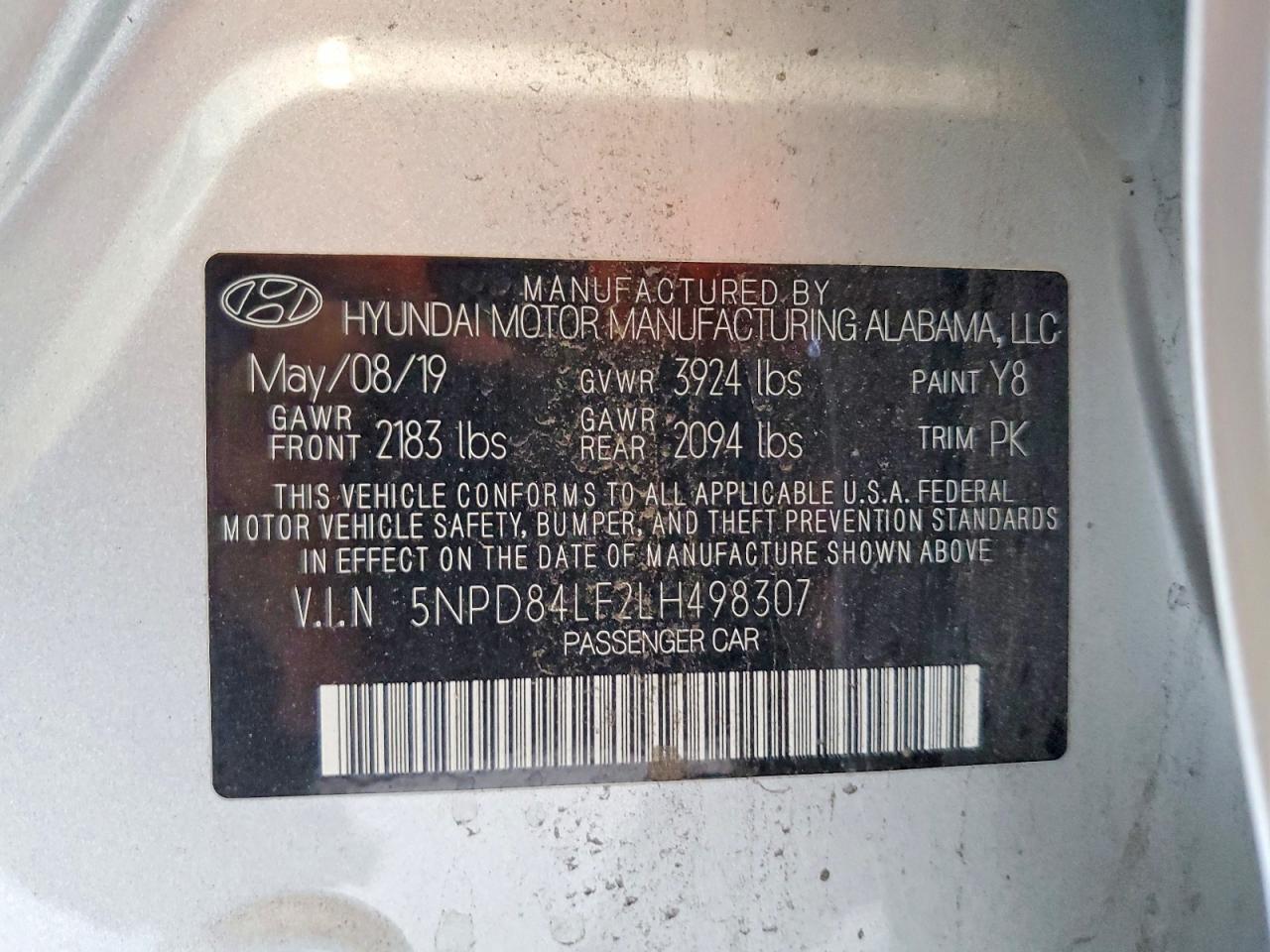 2020 Hyundai Elantra Sel Silver vin: 5NPD84LF2LH498307