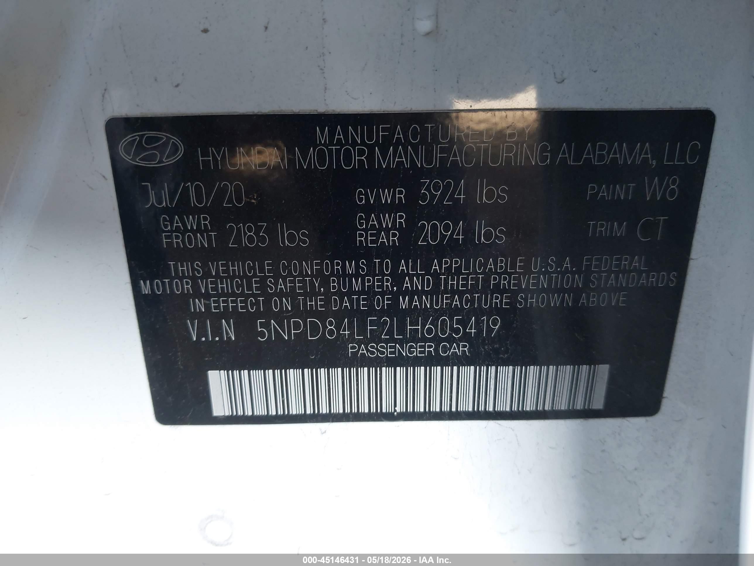 2020 Hyundai Elantra Value Edition White vin: 5NPD84LF2LH605419