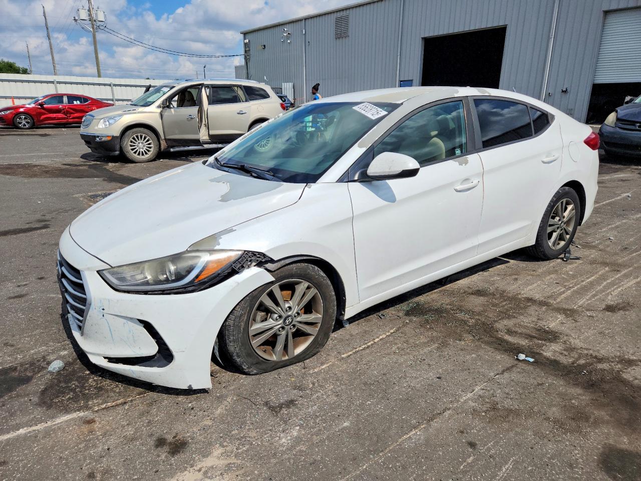 2018 Hyundai Elantra Sel White vin: 5NPD84LF3JH284438