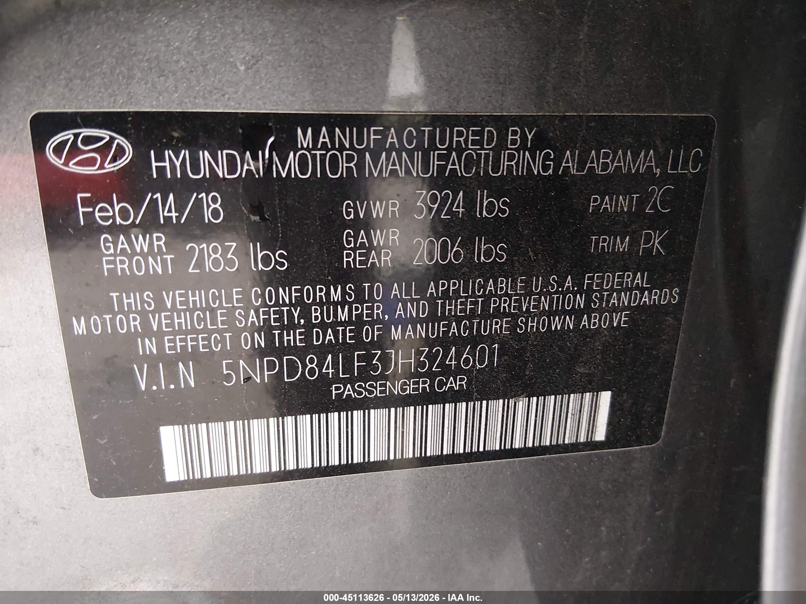 2018 Hyundai Elantra Value Edition Gray vin: 5NPD84LF3JH324601