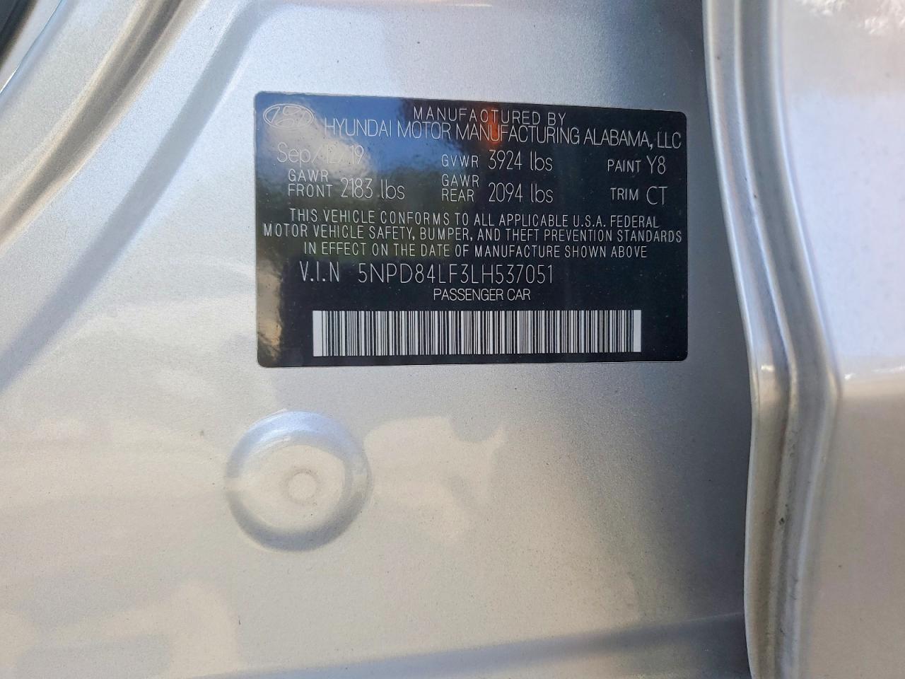 2020 Hyundai Elantra Sel Silver vin: 5NPD84LF3LH537051