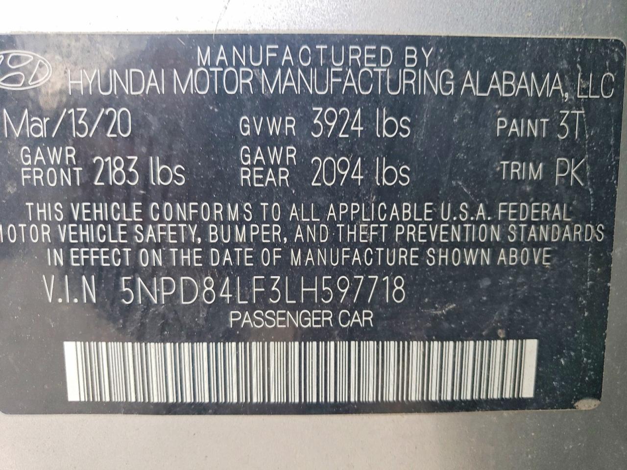 2020 Hyundai Elantra Sel Silver vin: 5NPD84LF3LH597718