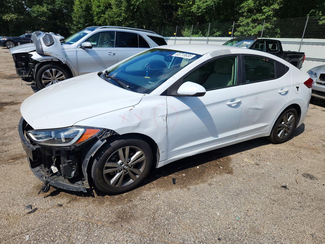 2017 Hyundai Elantra Se White vin: 5NPD84LF4HH143484
