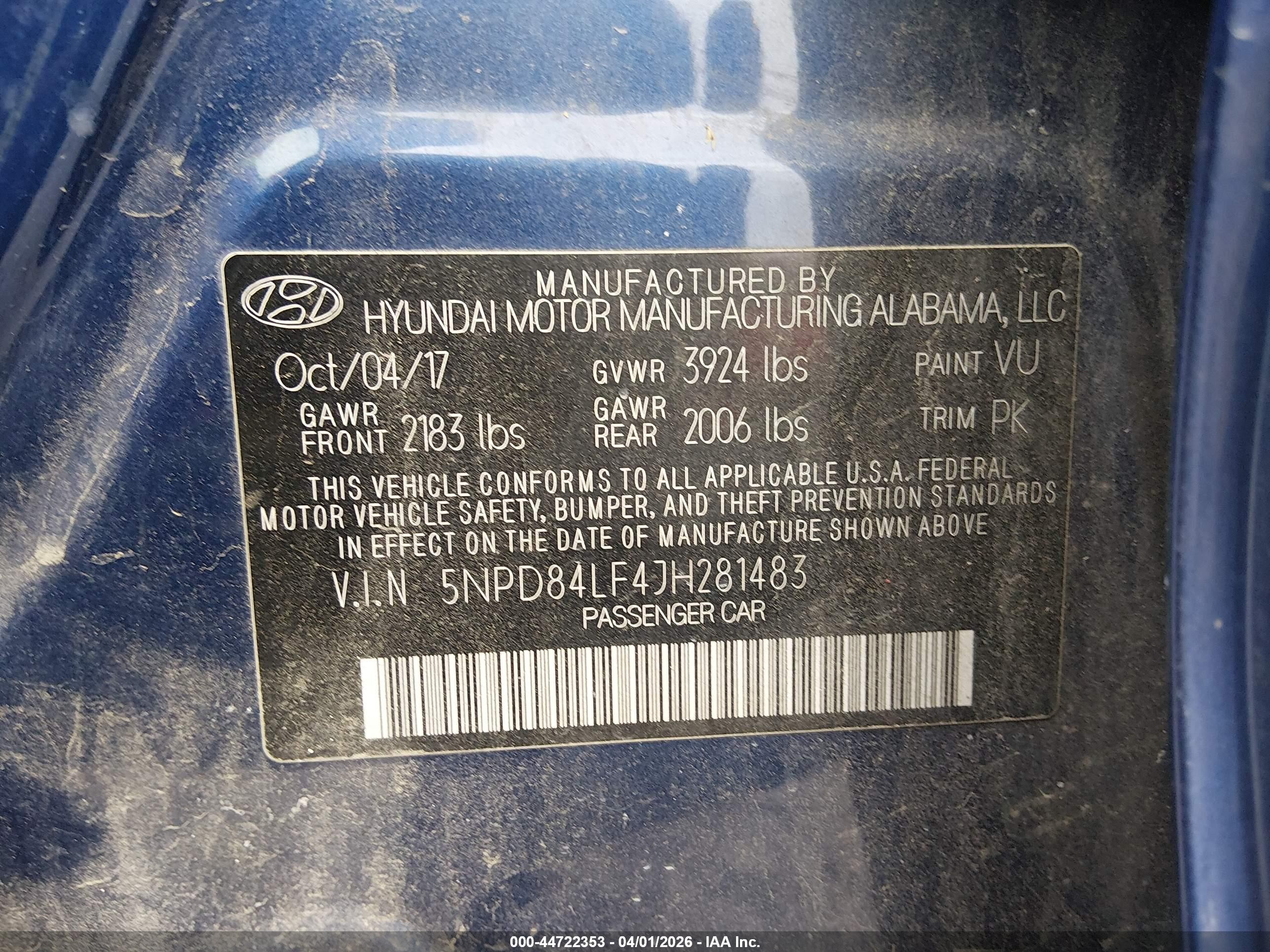 2018 Hyundai Elantra Value Edition Blue vin: 5NPD84LF4JH281483