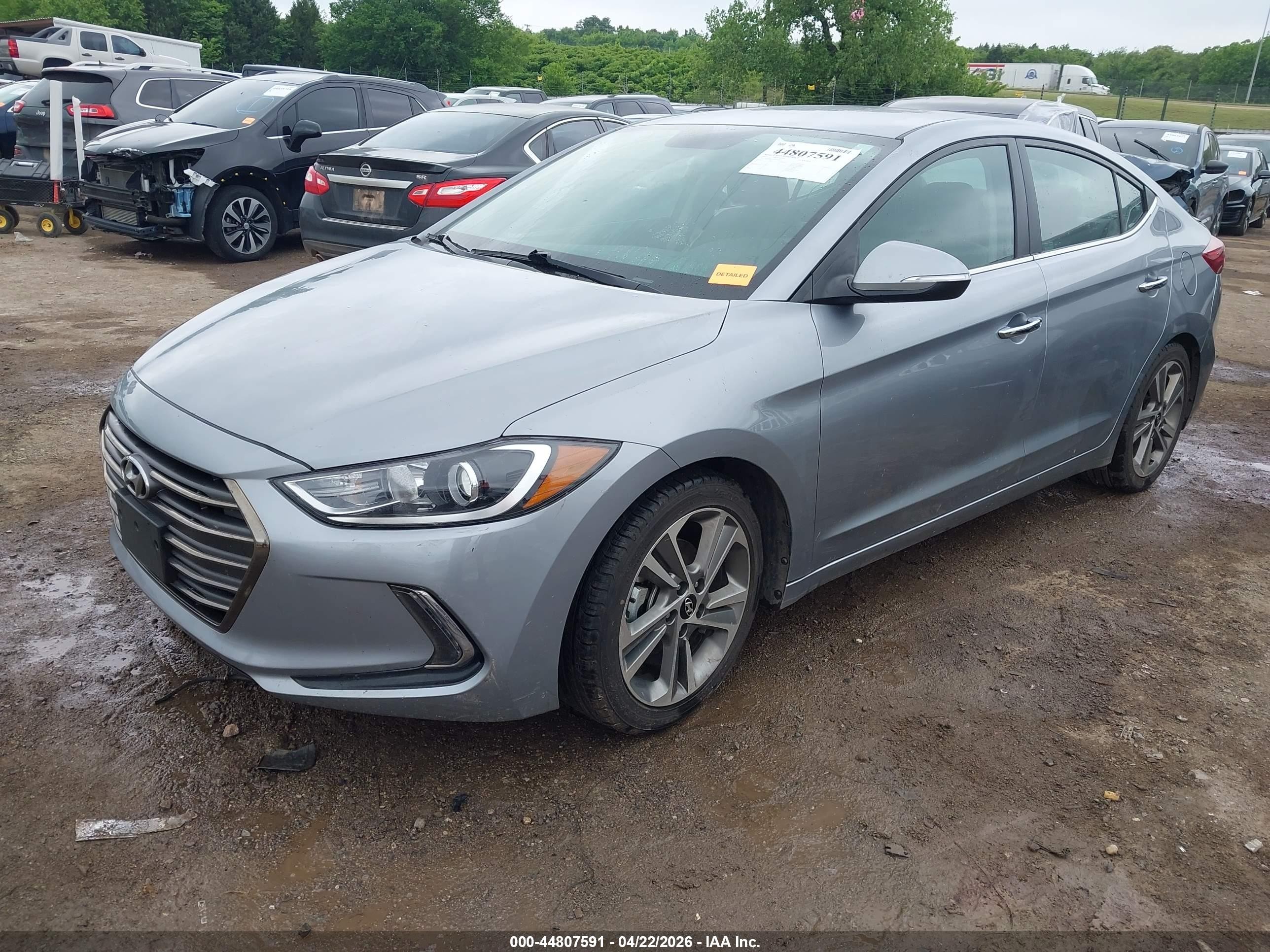 2017 Hyundai Elantra Limited Серый vin: 5NPD84LF5HH030370