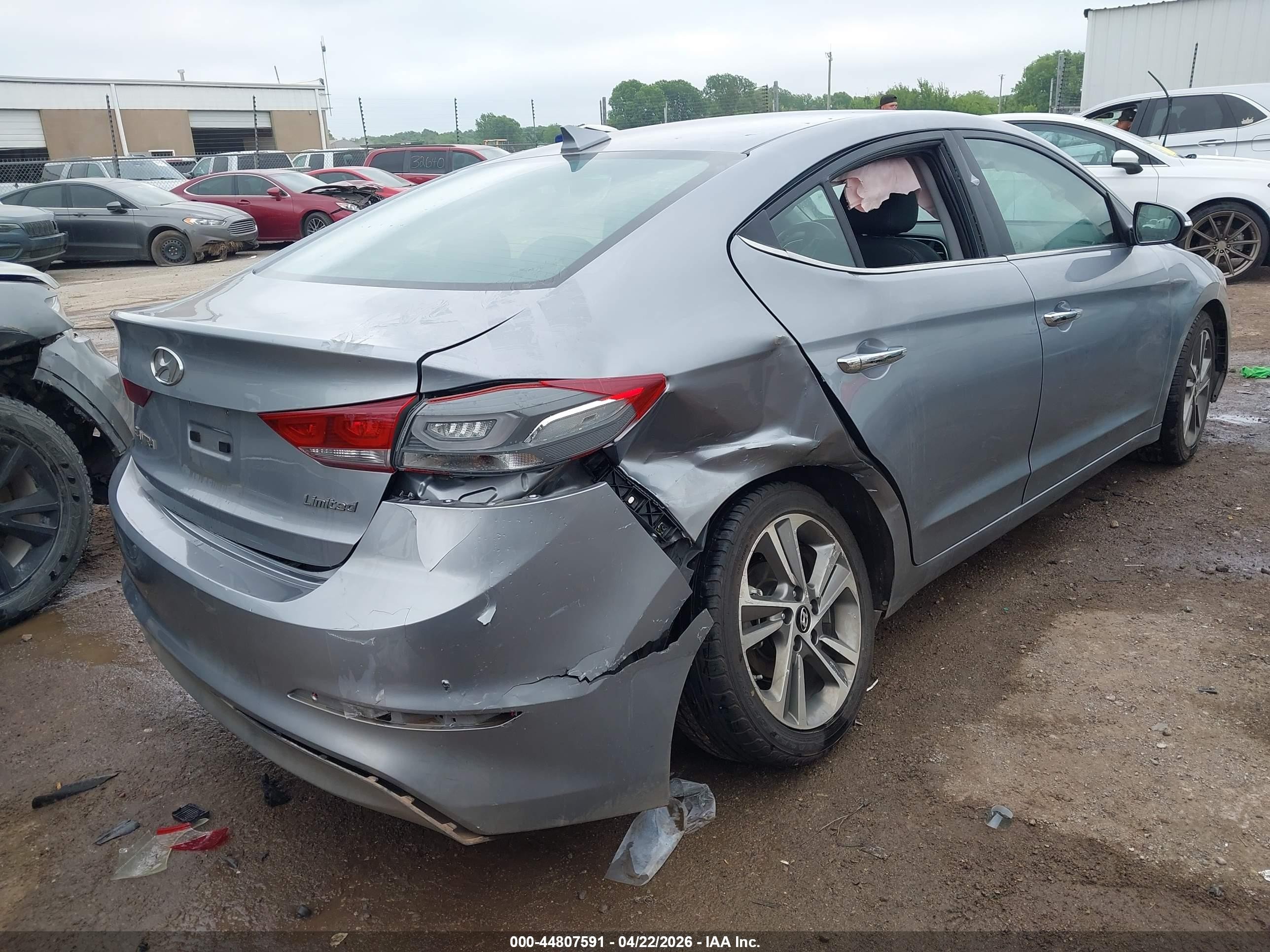2017 Hyundai Elantra Limited Серый vin: 5NPD84LF5HH030370
