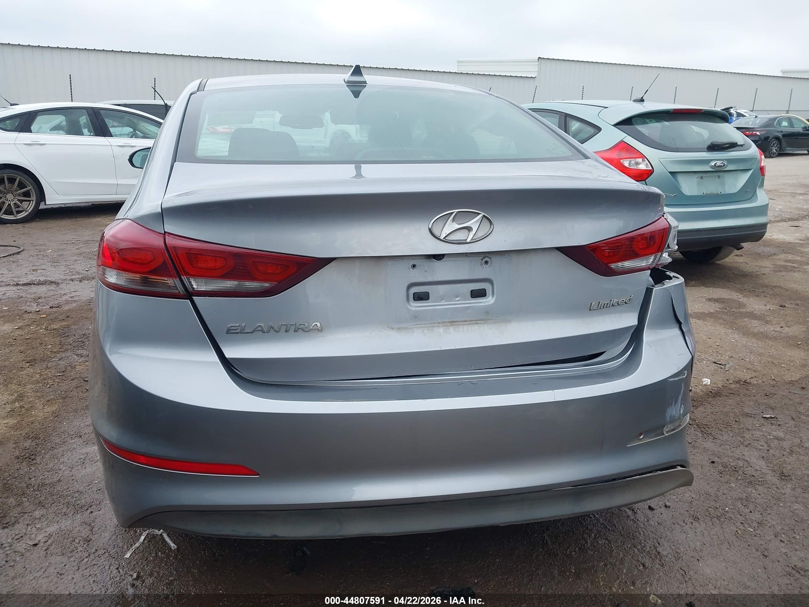 2017 Hyundai Elantra Limited Серый vin: 5NPD84LF5HH030370