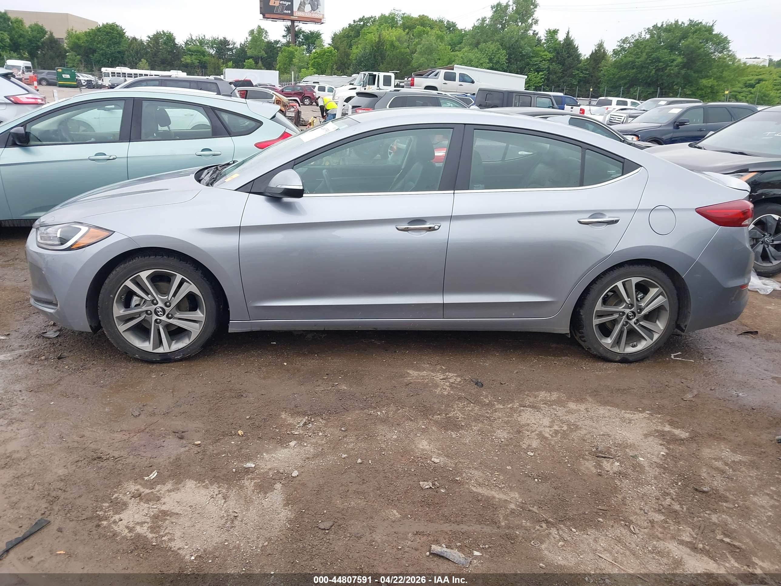 2017 Hyundai Elantra Limited Серый vin: 5NPD84LF5HH030370