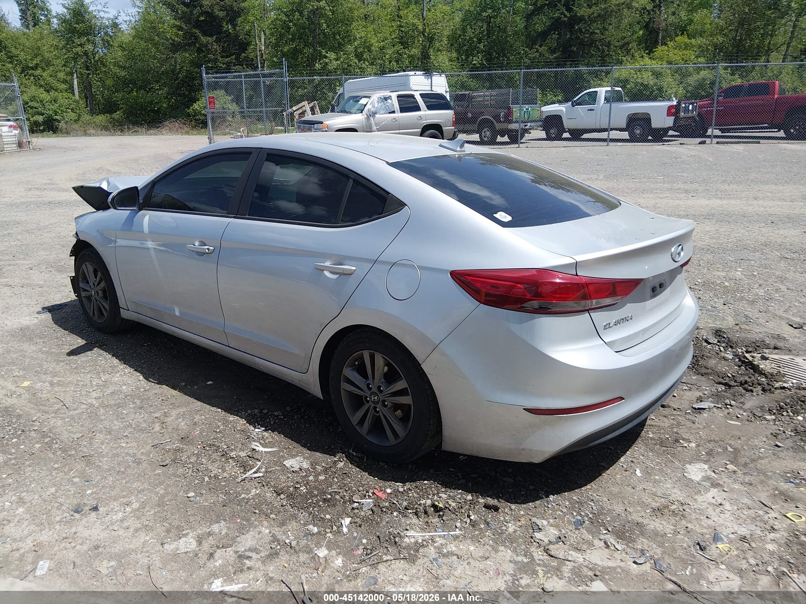 2018 Hyundai Elantra Sel Silver vin: 5NPD84LF5JH317746