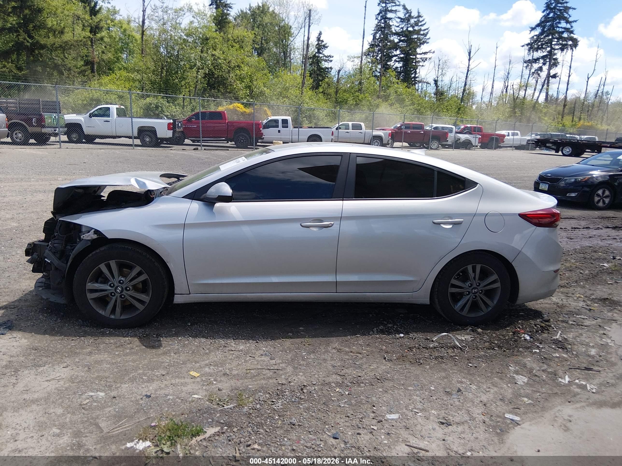 2018 Hyundai Elantra Sel Silver vin: 5NPD84LF5JH317746
