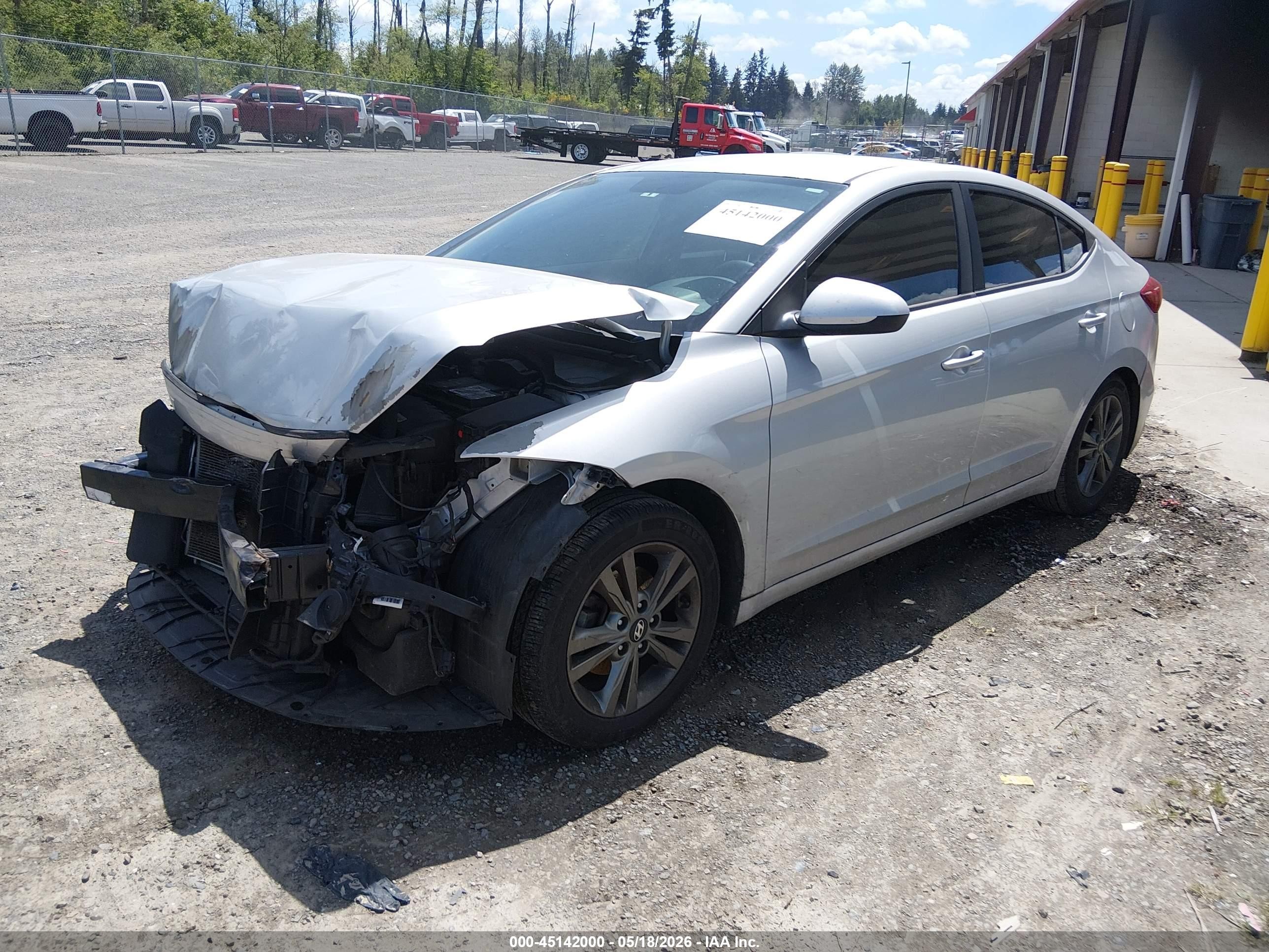 2018 Hyundai Elantra Sel Silver vin: 5NPD84LF5JH317746