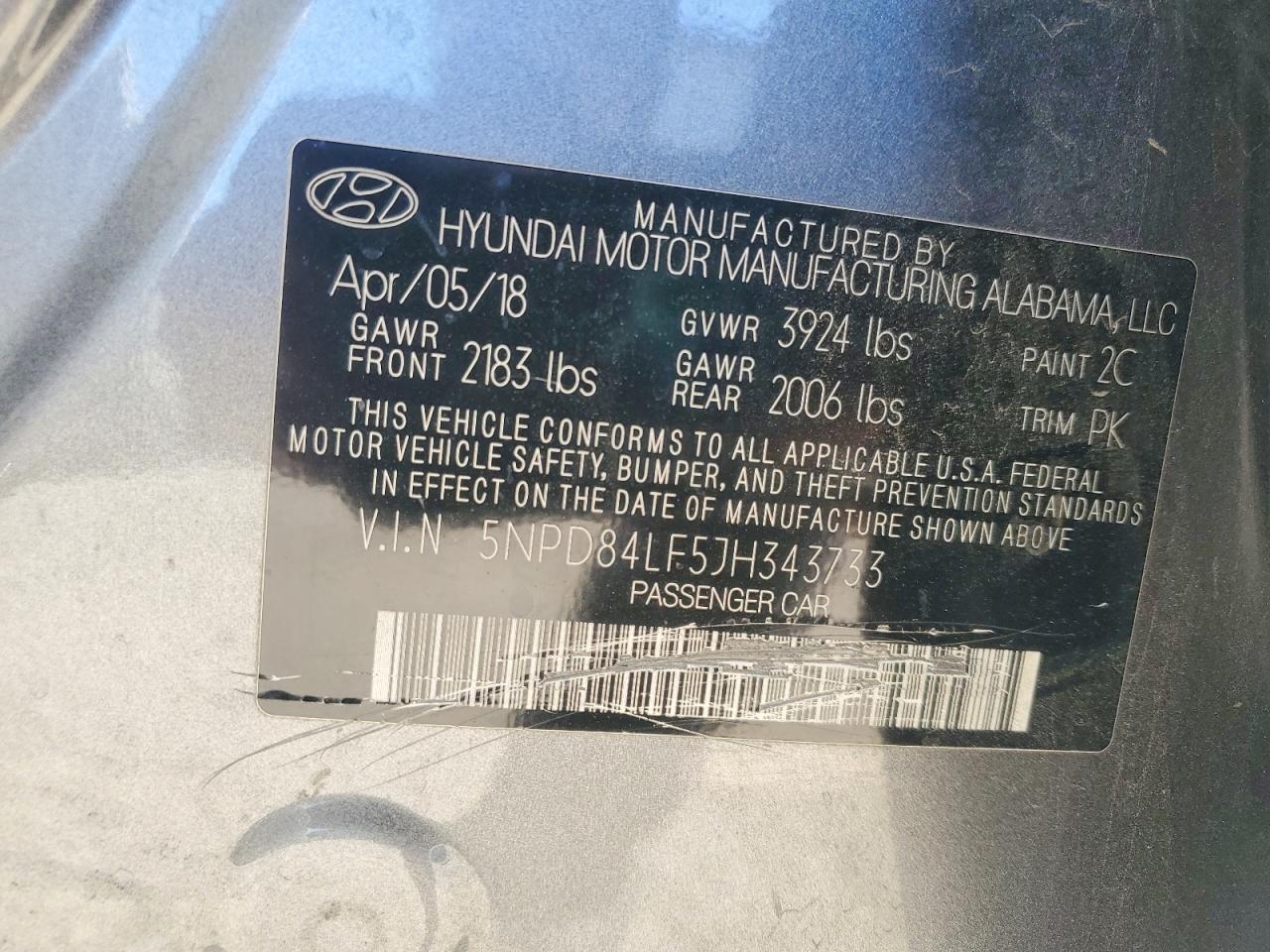 2018 Hyundai Elantra Value Edition Gray vin: 5NPD84LF5JH343733