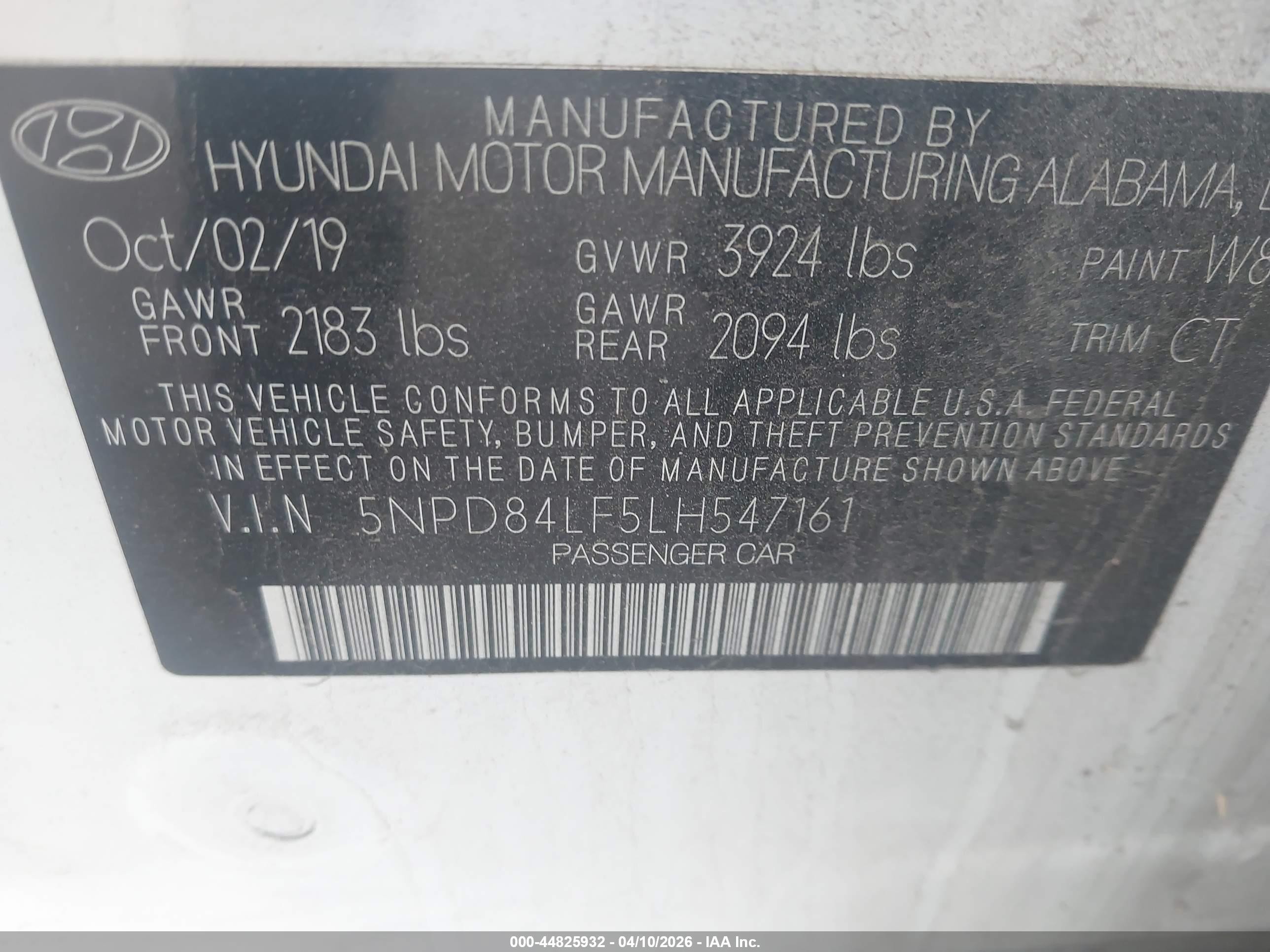 2020 Hyundai Elantra Sel White vin: 5NPD84LF5LH547161