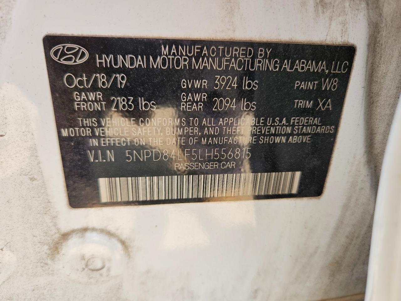 2020 Hyundai Elantra Limited White vin: 5NPD84LF5LH556815