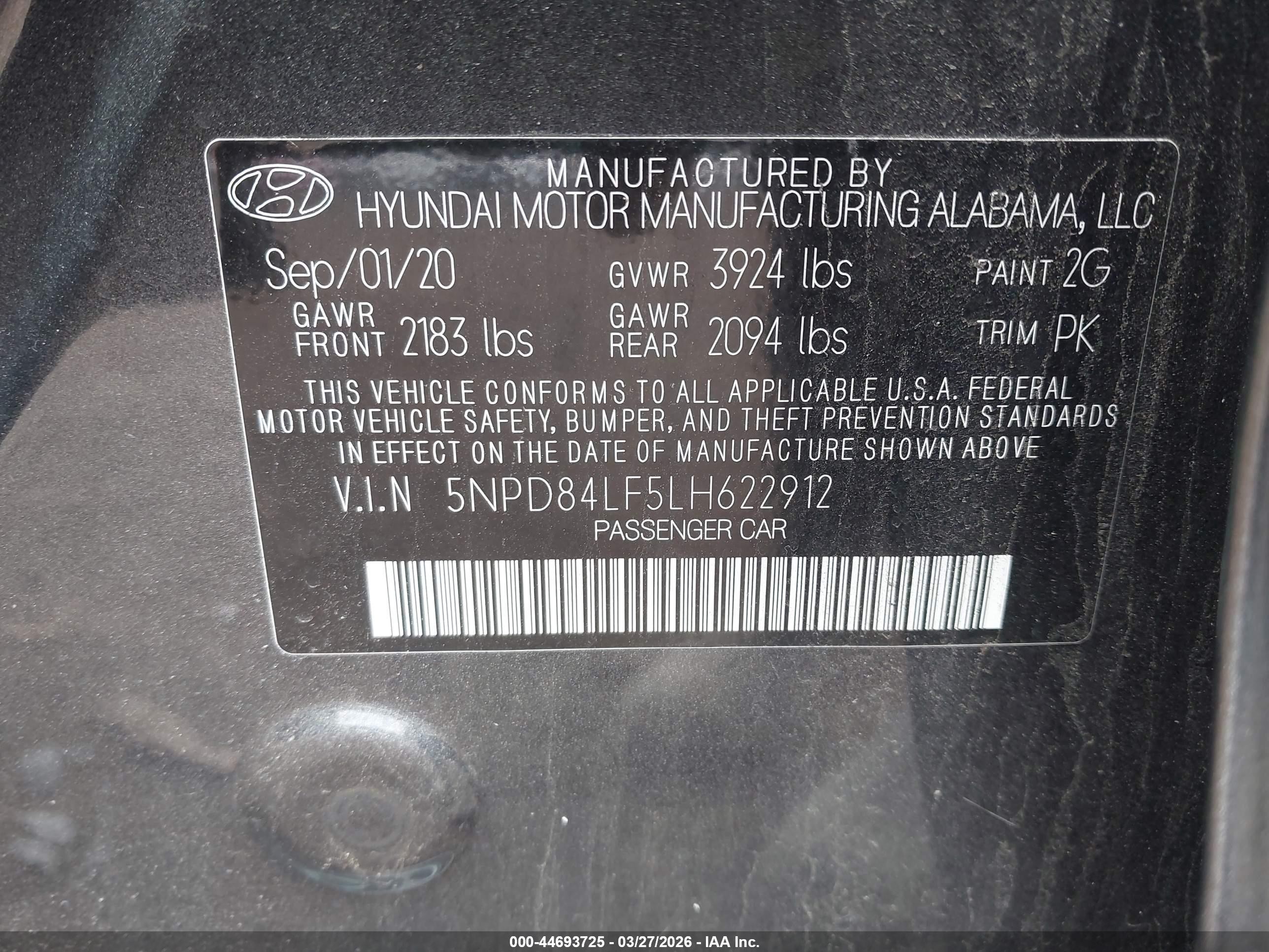 2020 Hyundai Elantra Value Edition Gray vin: 5NPD84LF5LH622912