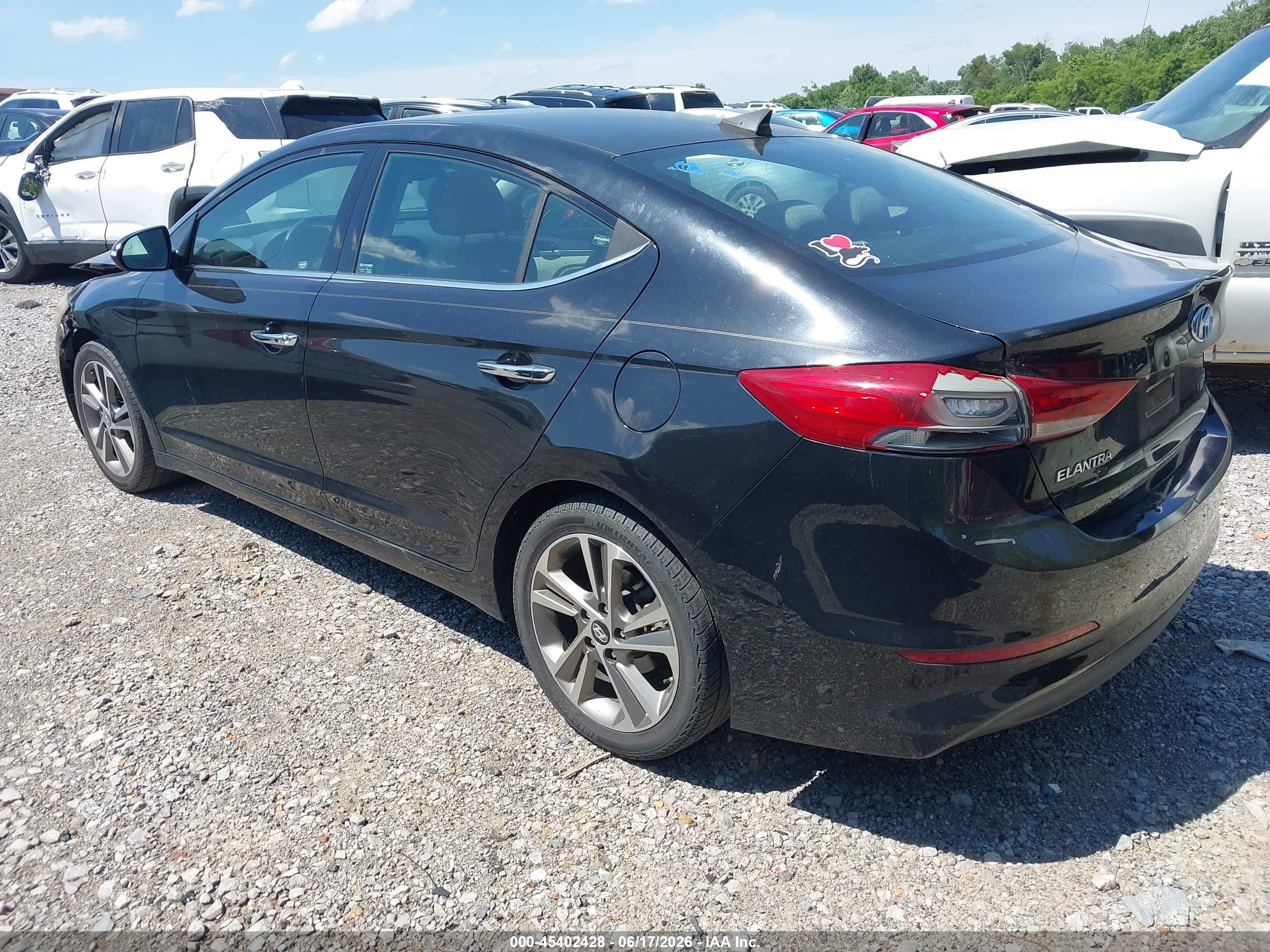2017 Hyundai Elantra Limited Black vin: 5NPD84LF6HH003873