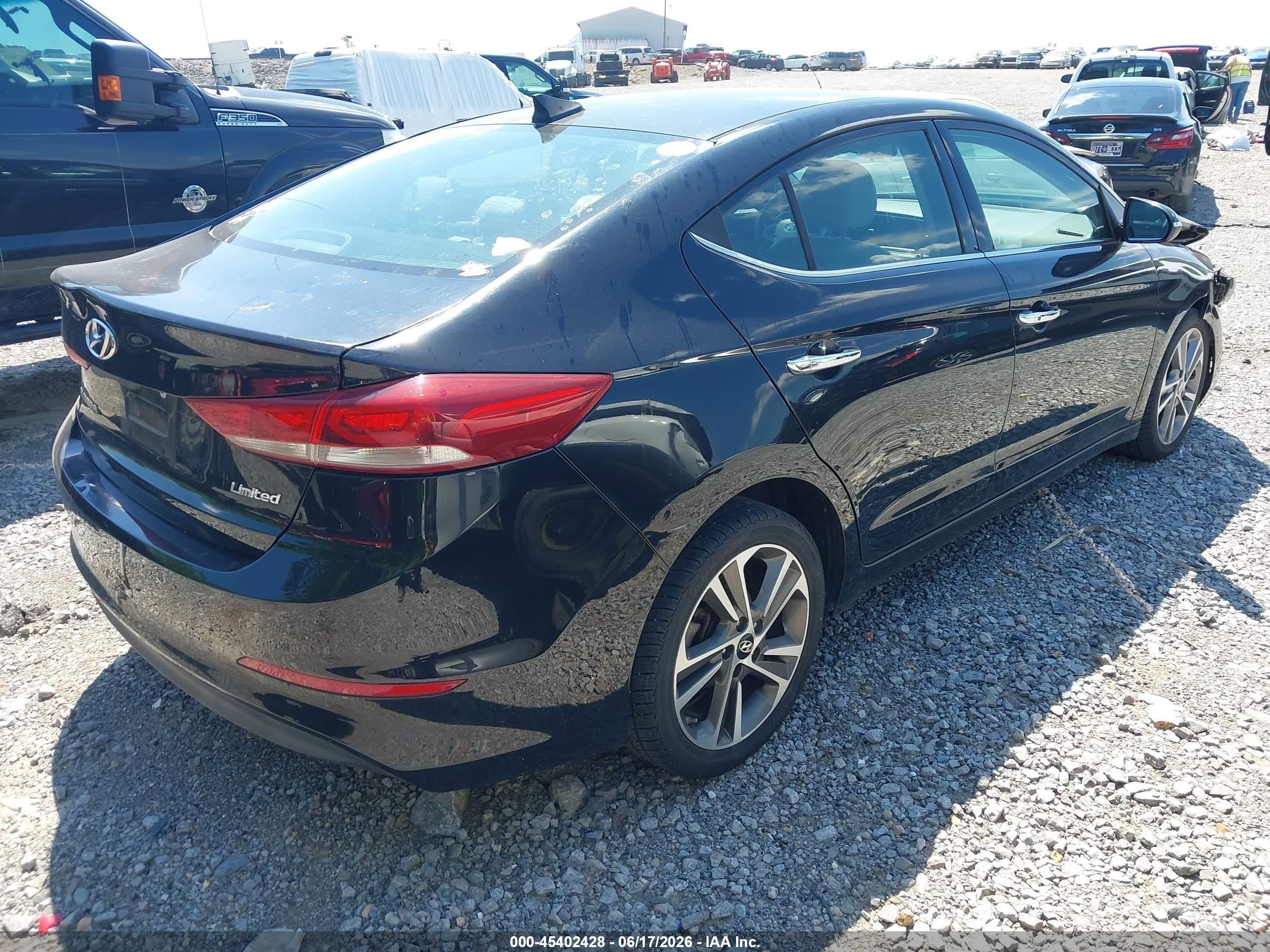2017 Hyundai Elantra Limited Black vin: 5NPD84LF6HH003873