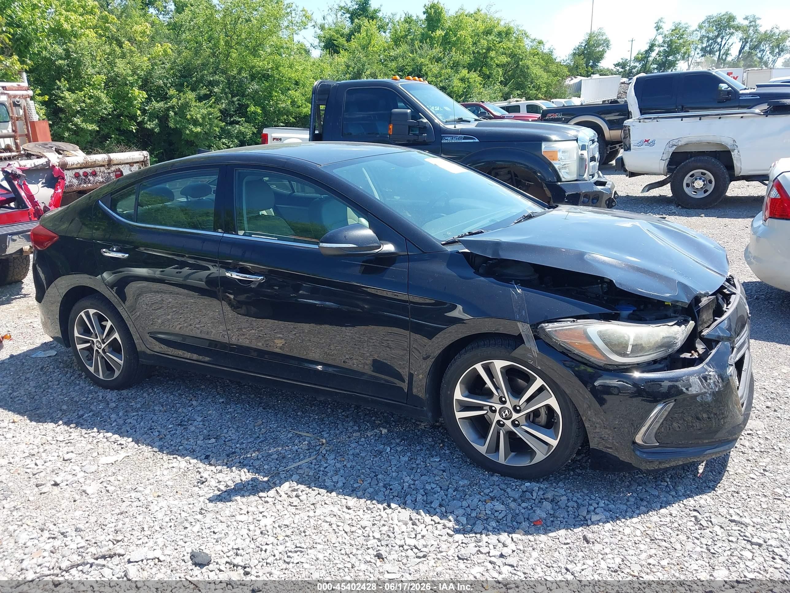 2017 Hyundai Elantra Limited Black vin: 5NPD84LF6HH003873