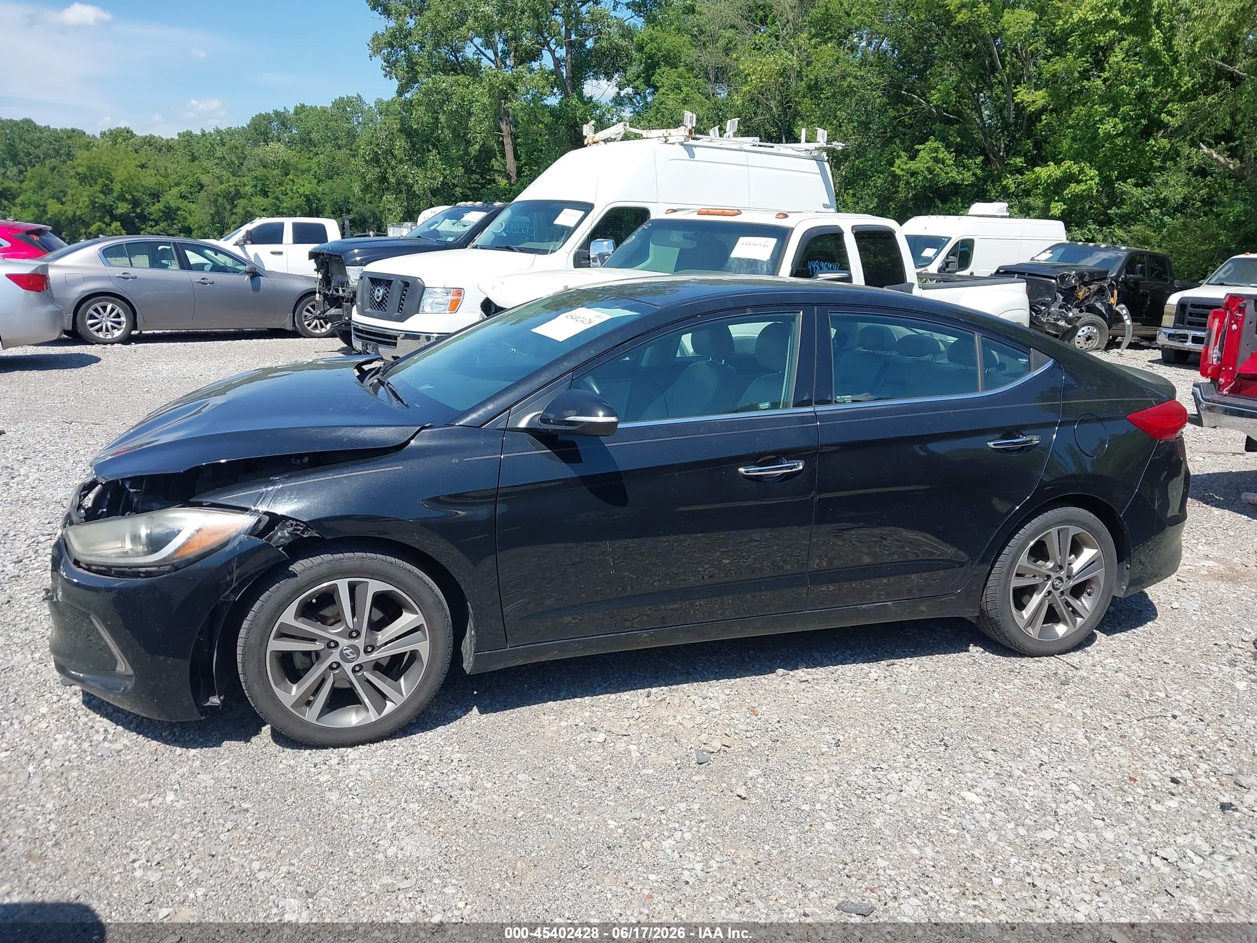 2017 Hyundai Elantra Limited Black vin: 5NPD84LF6HH003873