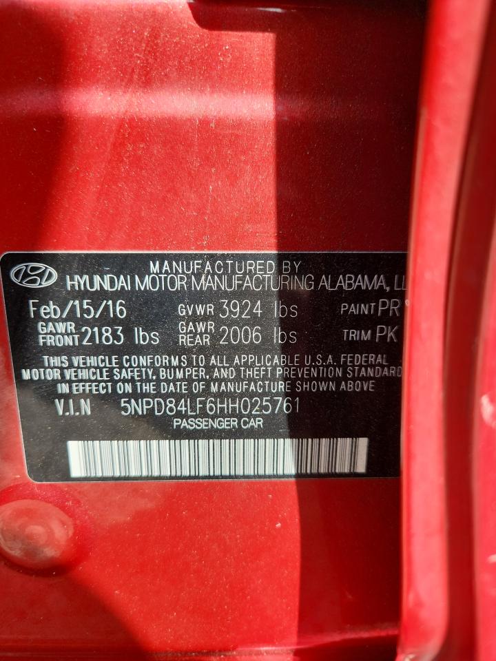 2017 Hyundai Elantra Se Красный vin: 5NPD84LF6HH025761
