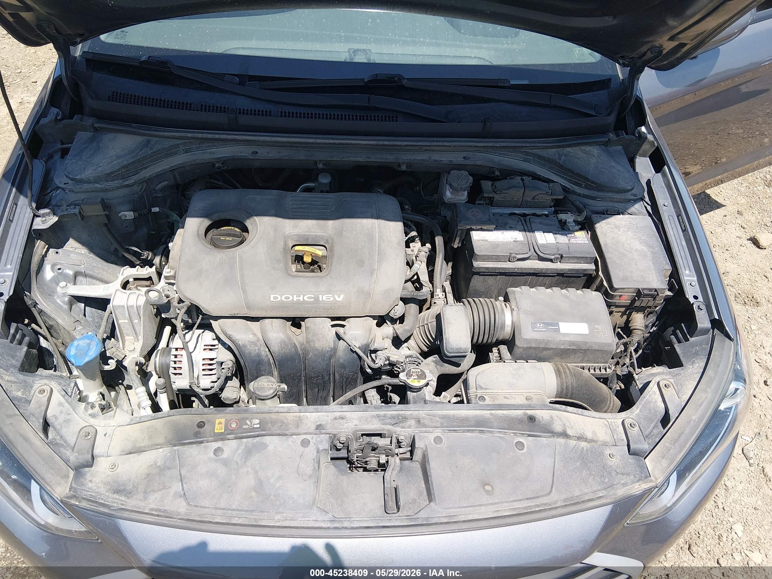 2018 Hyundai Elantra Sel Gray vin: 5NPD84LF6JH286409