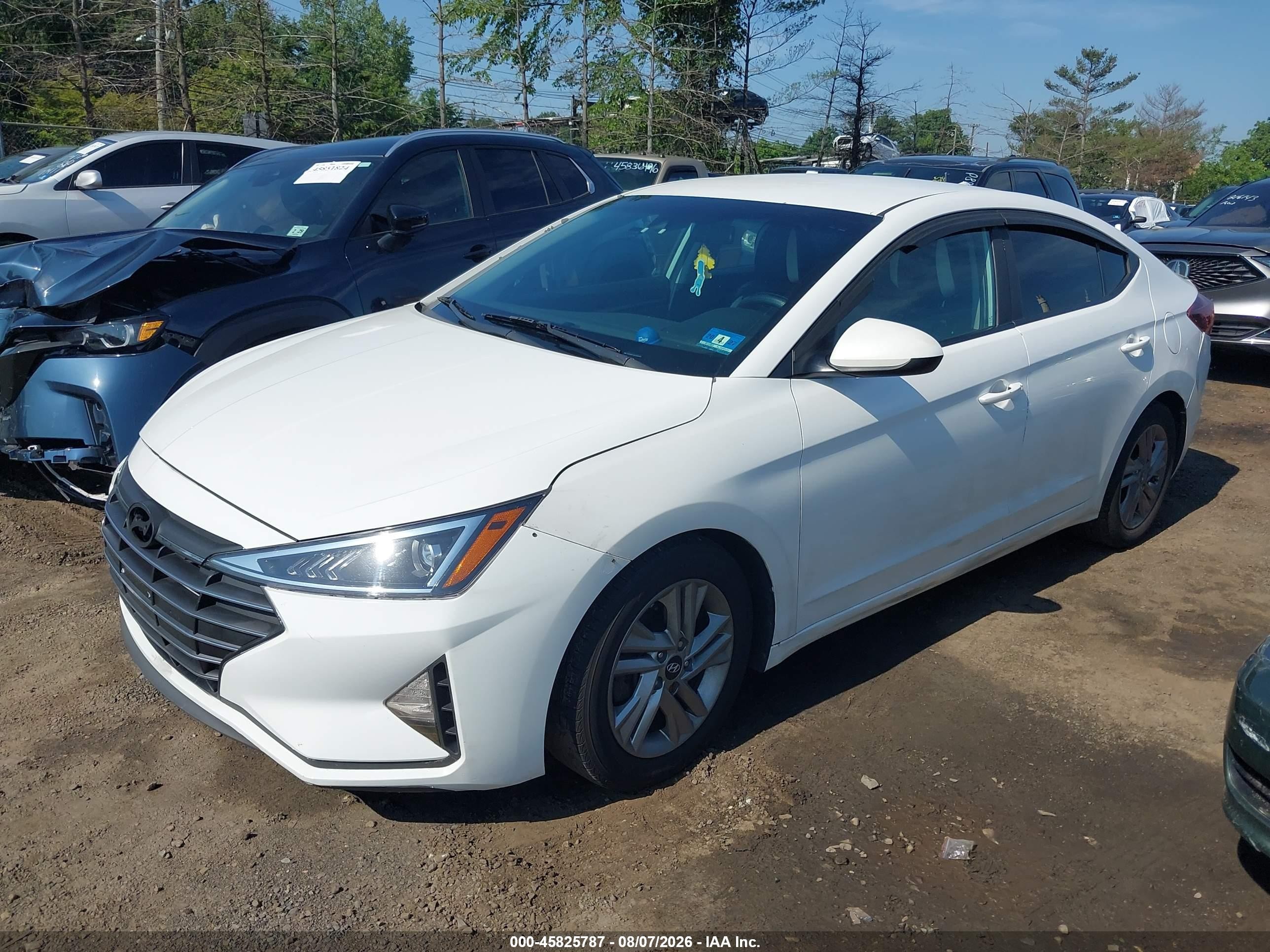 2020 Hyundai Elantra Sel White vin: 5NPD84LF6LH533222
