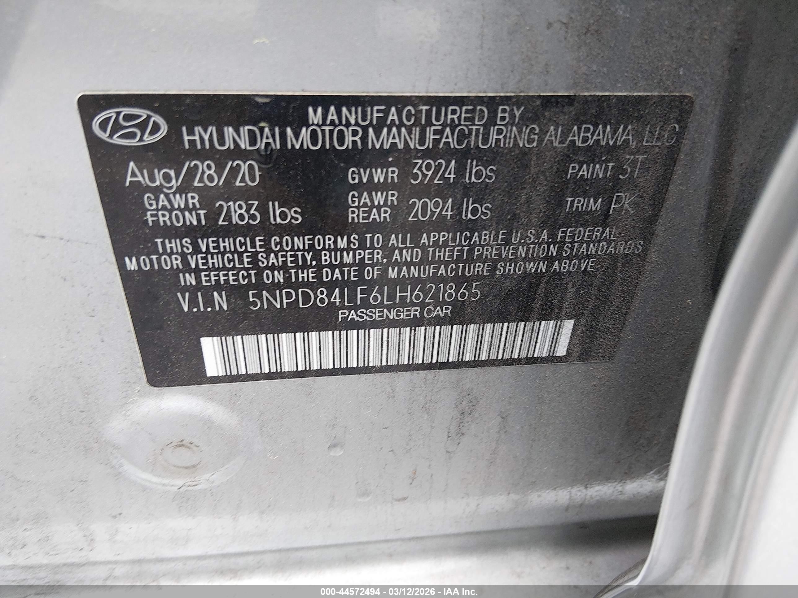 2020 Hyundai Elantra Sel Серебряный vin: 5NPD84LF6LH621865