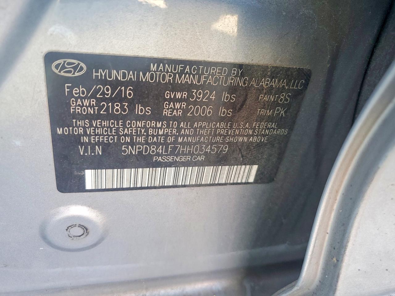 2017 Hyundai Elantra Se Silver vin: 5NPD84LF7HH034579