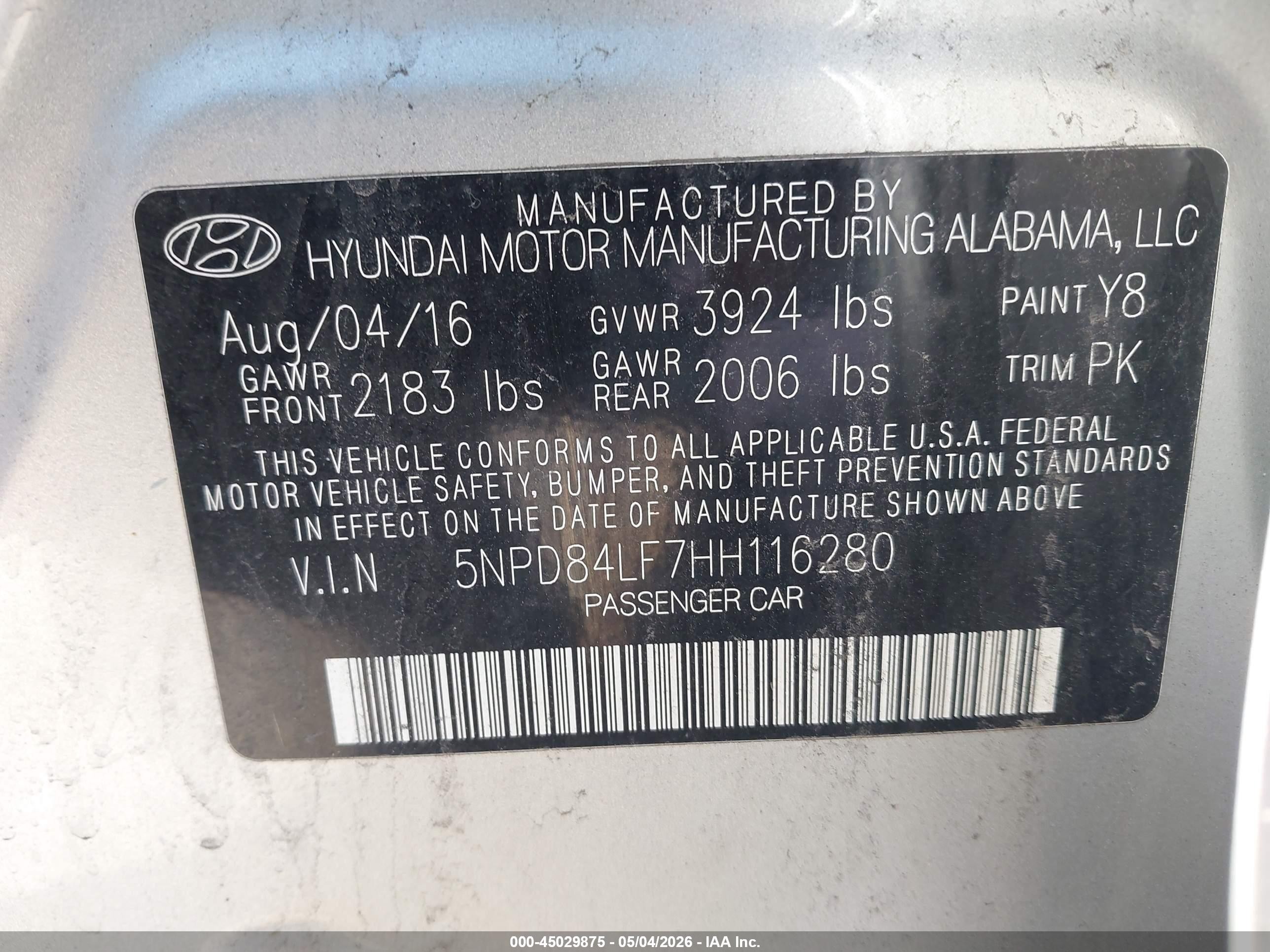 2017 Hyundai Elantra Se Silver vin: 5NPD84LF7HH116280
