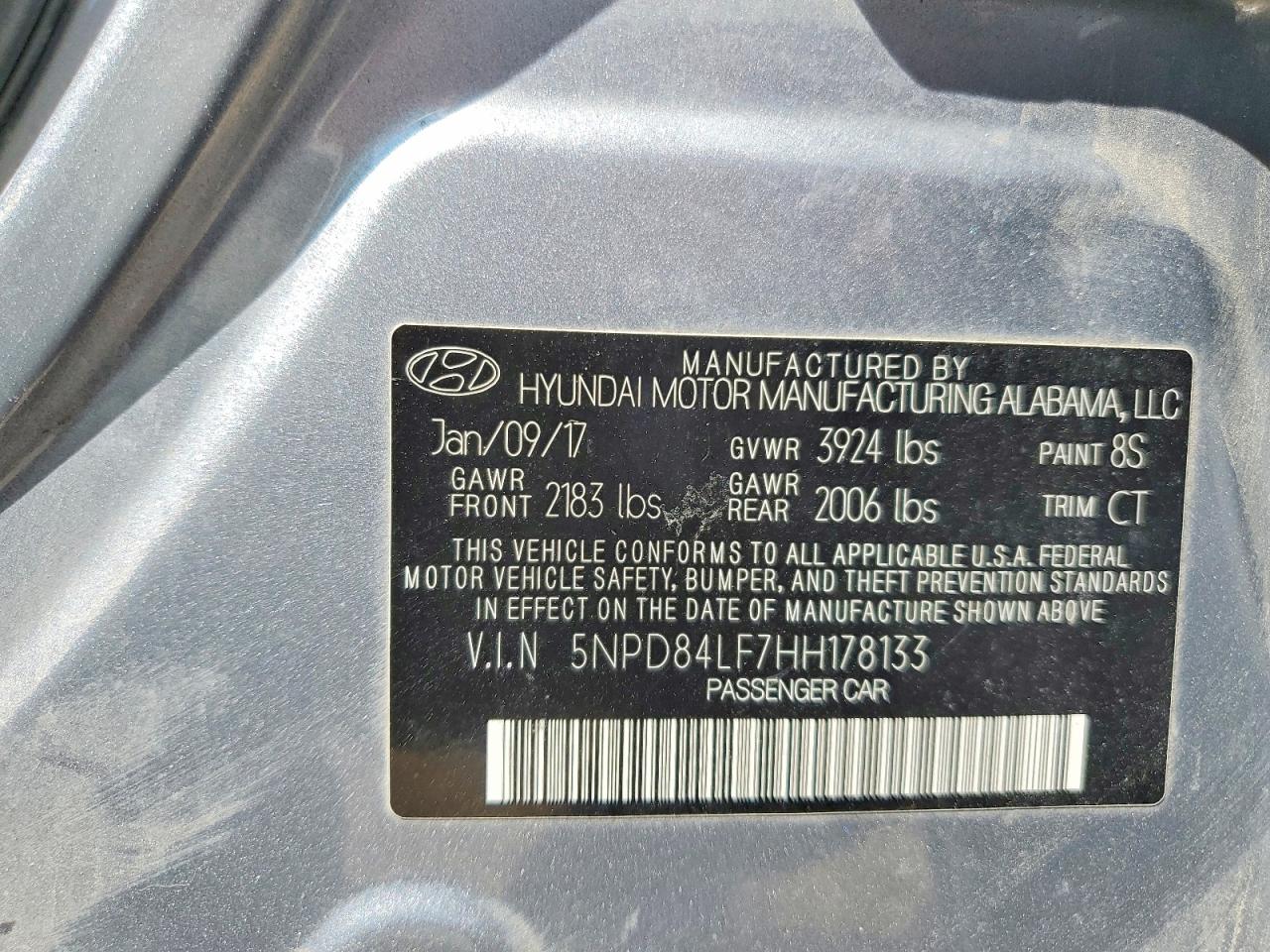2017 Hyundai Elantra Limited Серебряный vin: 5NPD84LF7HH178133