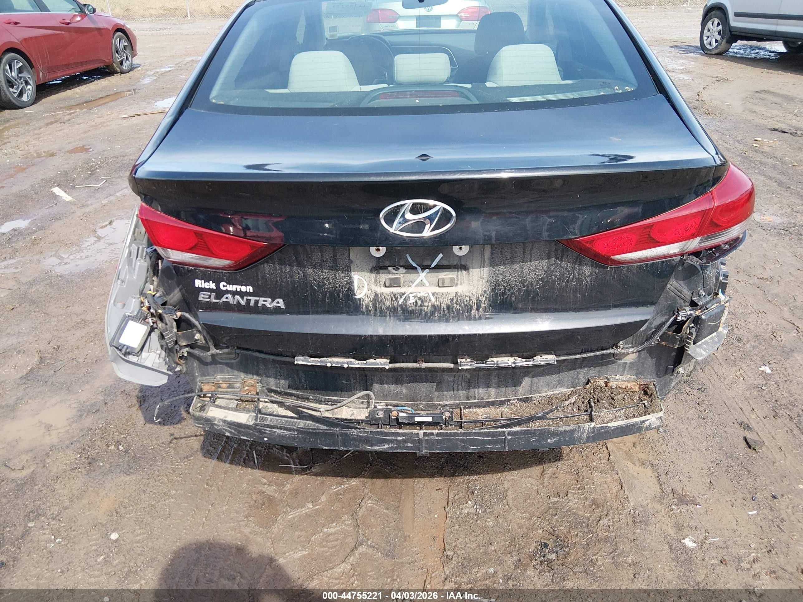 2018 Hyundai Elantra Value Edition Black vin: 5NPD84LF7JH271322