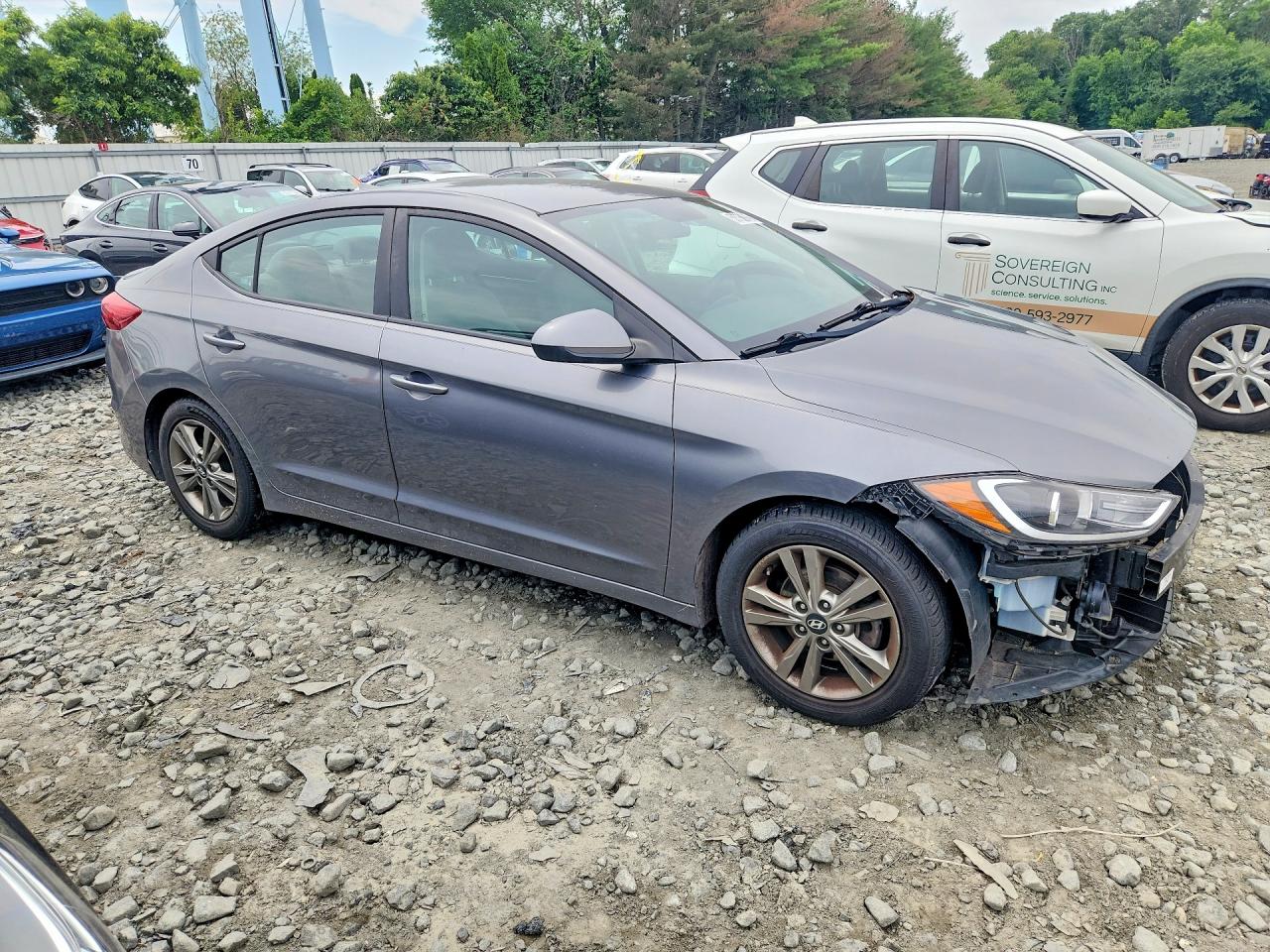 2018 Hyundai Elantra Sel Gray vin: 5NPD84LF7JH364986